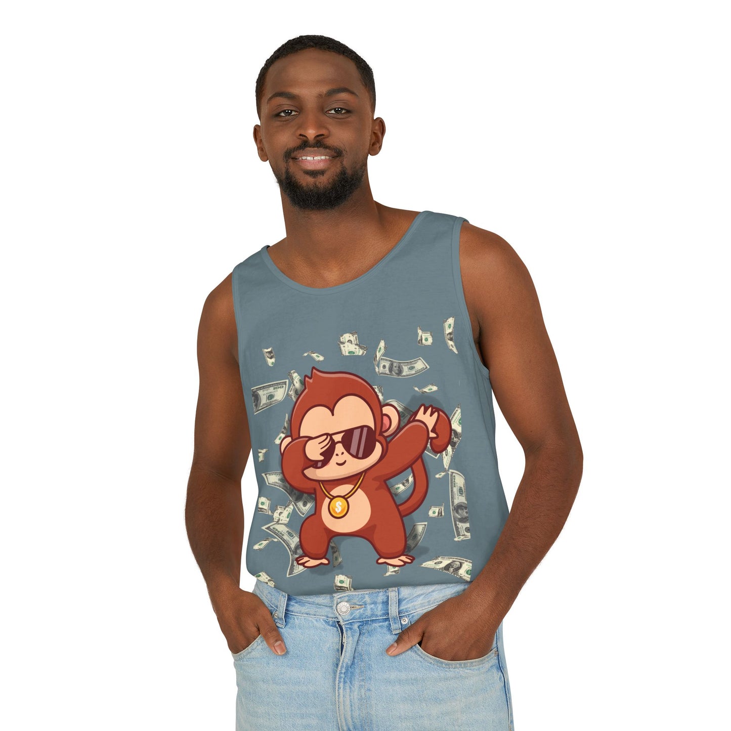 Garment-Dyed Tank Top - Sustainable US Cotton - Unisex Fit, Men's Stylish Tank Top, Specially Made Money Rolling Variant