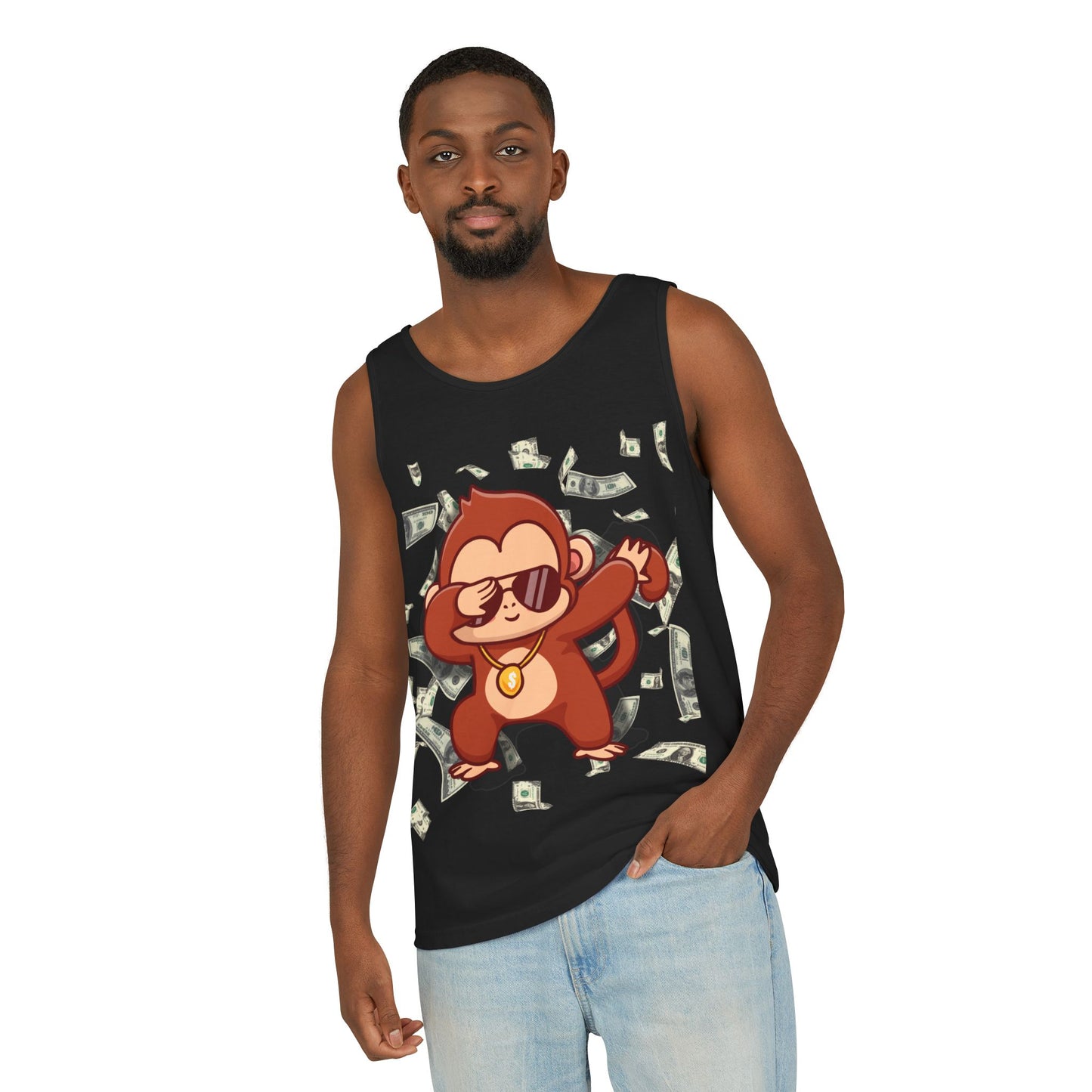 Garment-Dyed Tank Top - Sustainable US Cotton - Unisex Fit, Men's Stylish Tank Top, Specially Made Money Rolling Variant