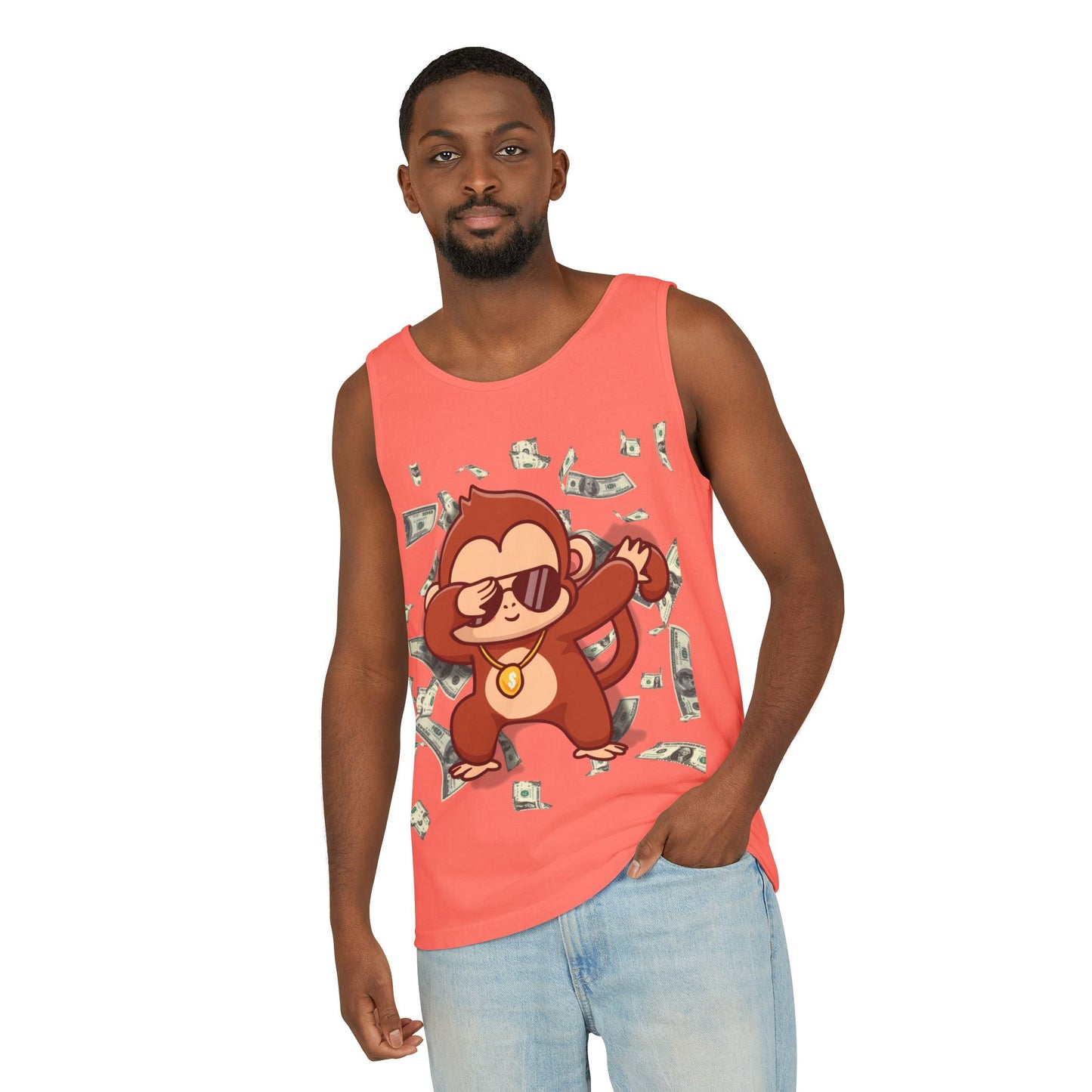 Garment-Dyed Tank Top - Sustainable US Cotton - Unisex Fit, Men's Stylish Tank Top, Specially Made Money Rolling Variant
