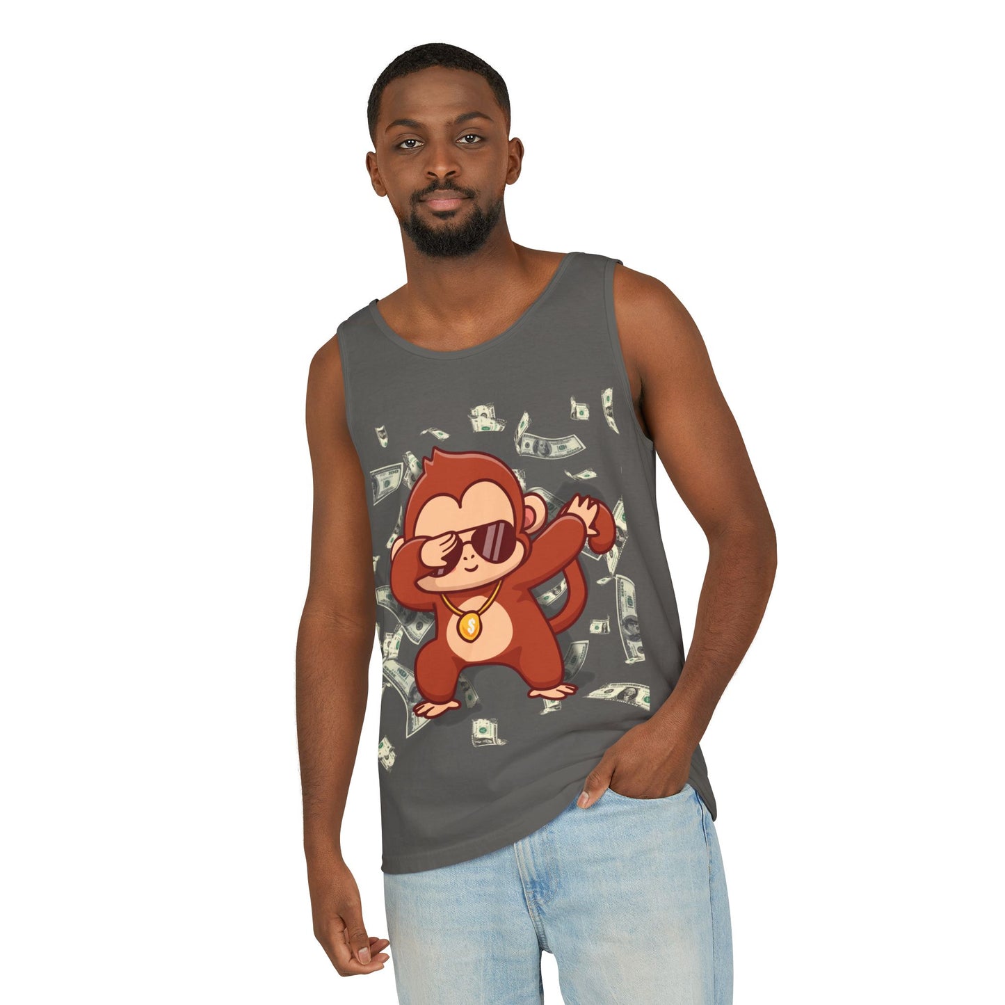 Garment-Dyed Tank Top - Sustainable US Cotton - Unisex Fit, Men's Stylish Tank Top, Specially Made Money Rolling Variant