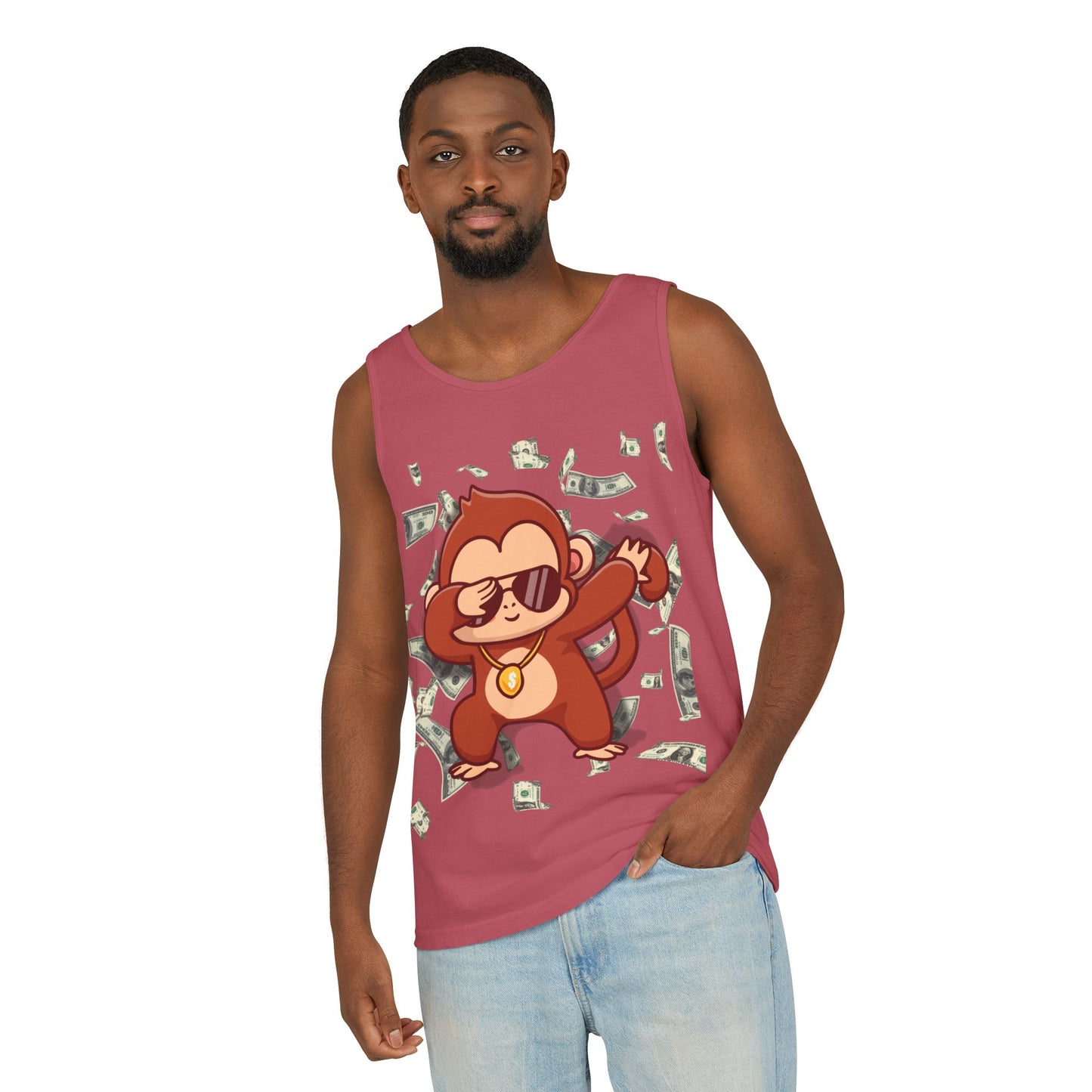 Garment-Dyed Tank Top - Sustainable US Cotton - Unisex Fit, Men's Stylish Tank Top, Specially Made Money Rolling Variant