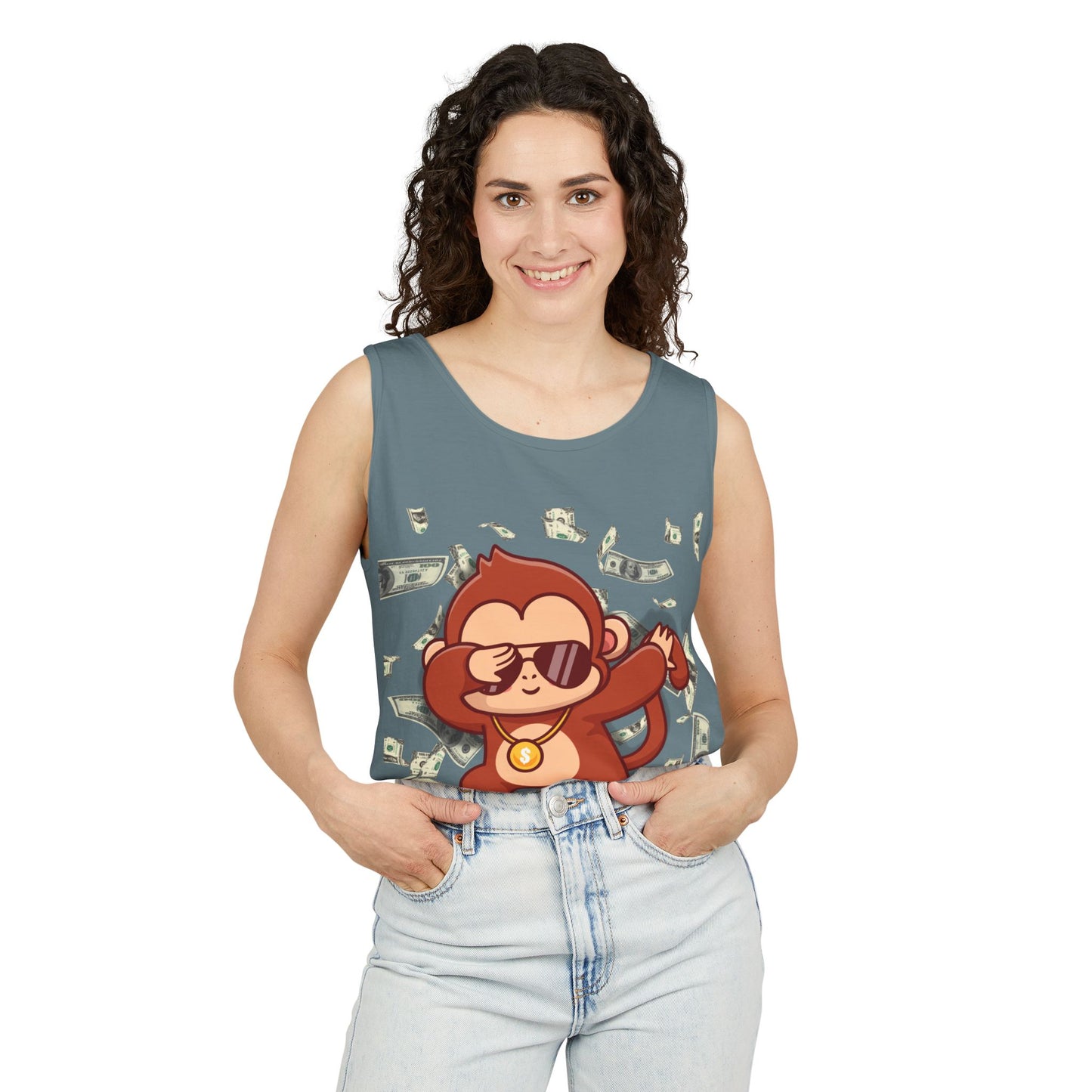 Garment-Dyed Tank Top - Sustainable US Cotton - Unisex Fit, Men's Stylish Tank Top, Specially Made Money Rolling Variant