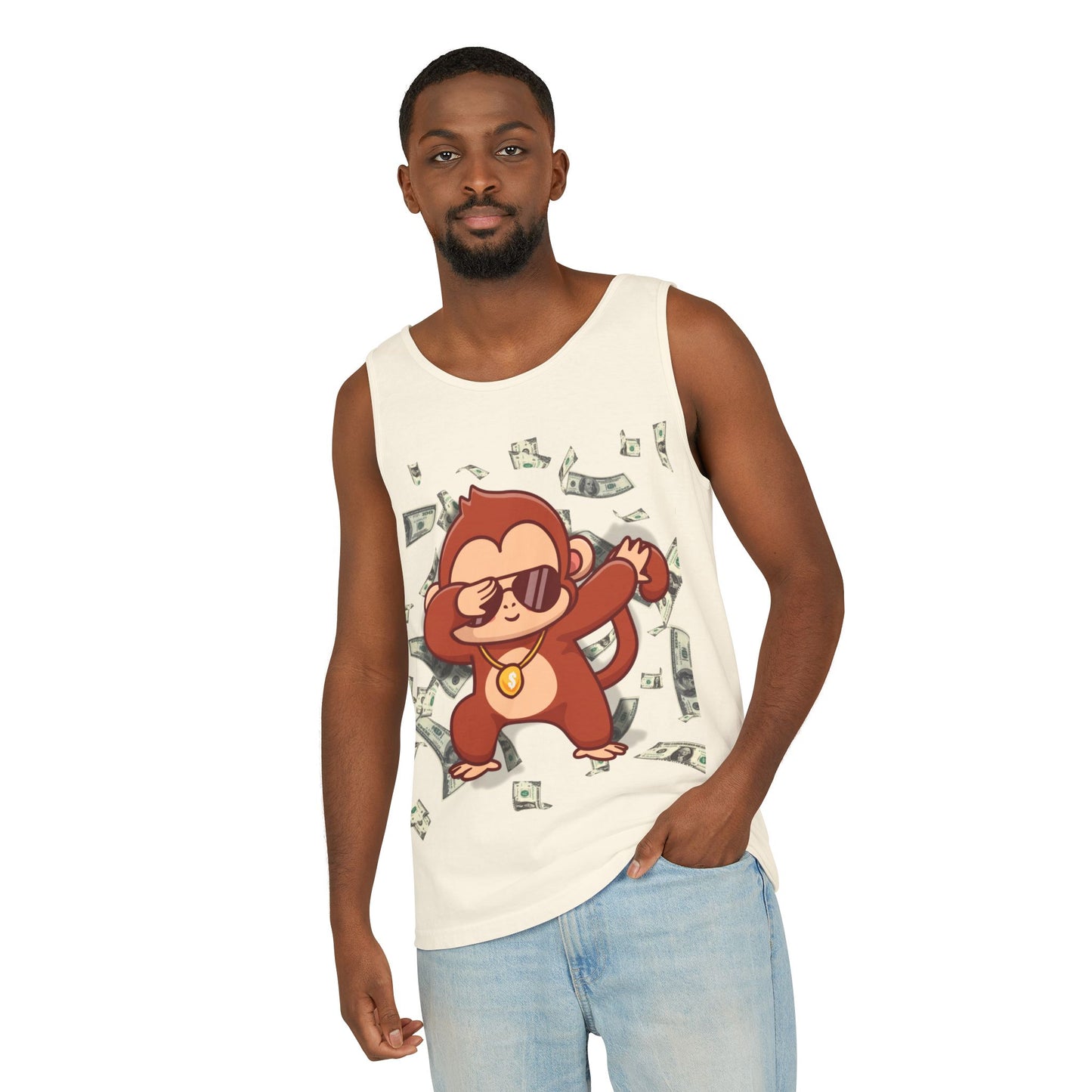 Garment-Dyed Tank Top - Sustainable US Cotton - Unisex Fit, Men's Stylish Tank Top, Specially Made Money Rolling Variant