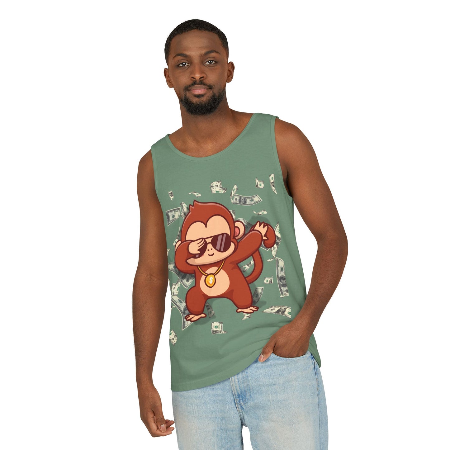 Garment-Dyed Tank Top - Sustainable US Cotton - Unisex Fit, Men's Stylish Tank Top, Specially Made Money Rolling Variant