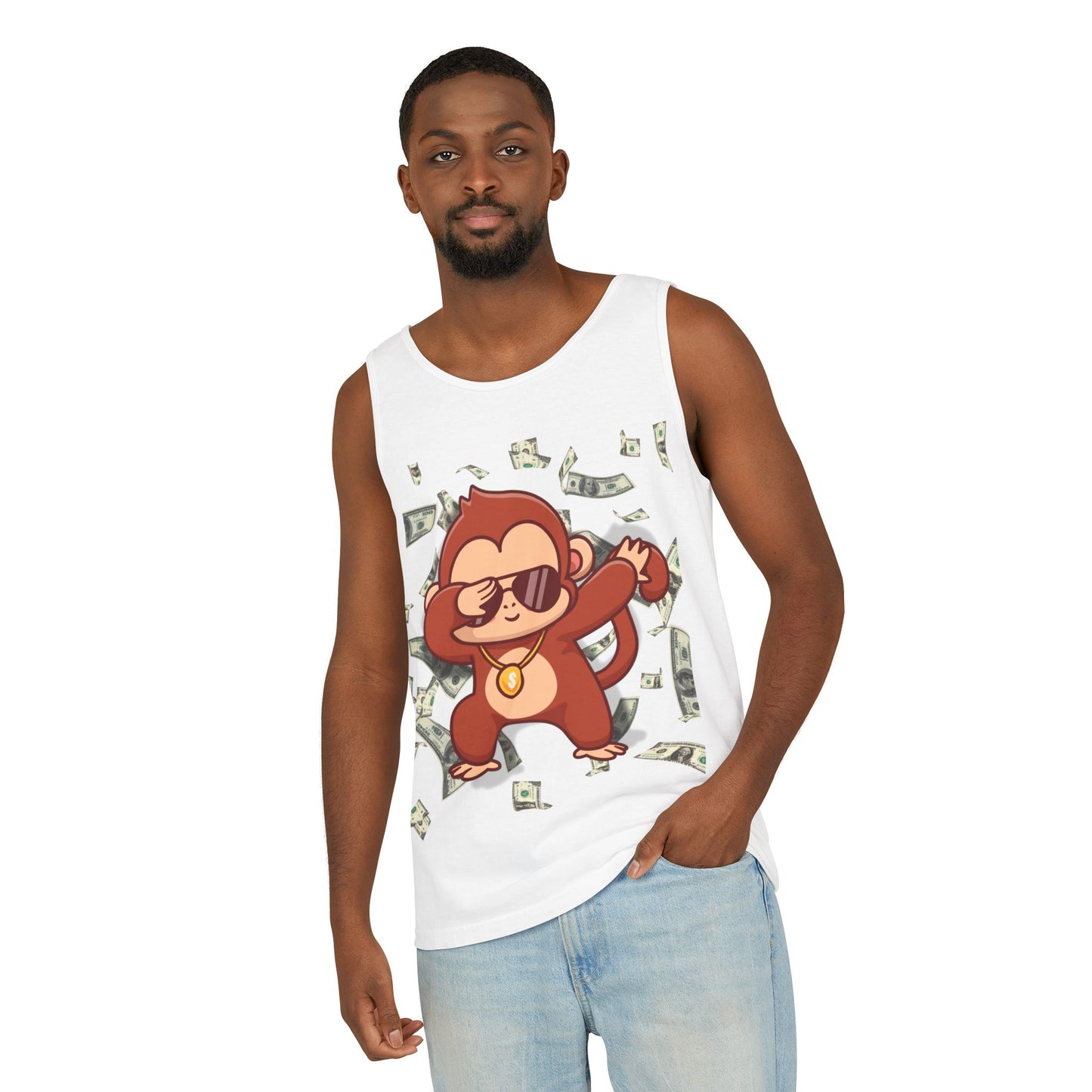 Garment-Dyed Tank Top - Sustainable US Cotton - Unisex Fit, Men's Stylish Tank Top, Specially Made Money Rolling Variant