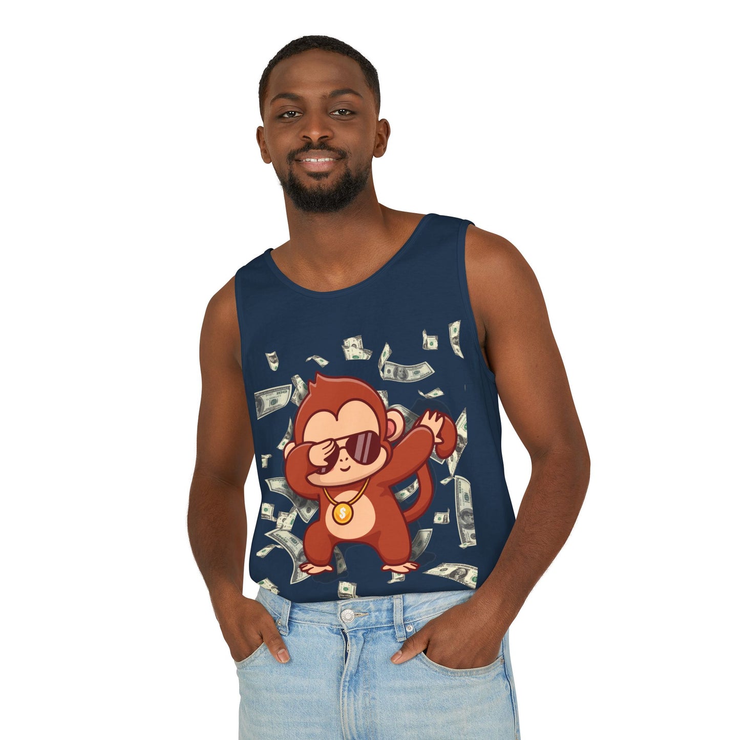 Garment-Dyed Tank Top - Sustainable US Cotton - Unisex Fit, Men's Stylish Tank Top, Specially Made Money Rolling Variant