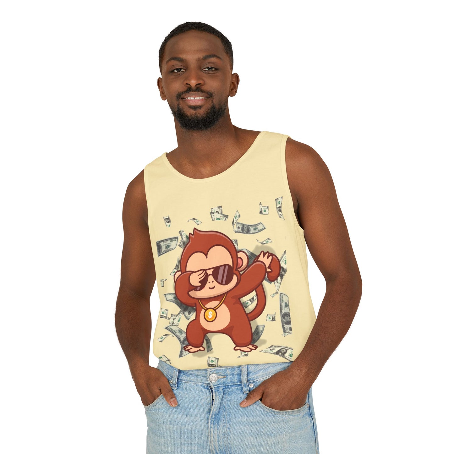 Garment-Dyed Tank Top - Sustainable US Cotton - Unisex Fit, Men's Stylish Tank Top, Specially Made Money Rolling Variant
