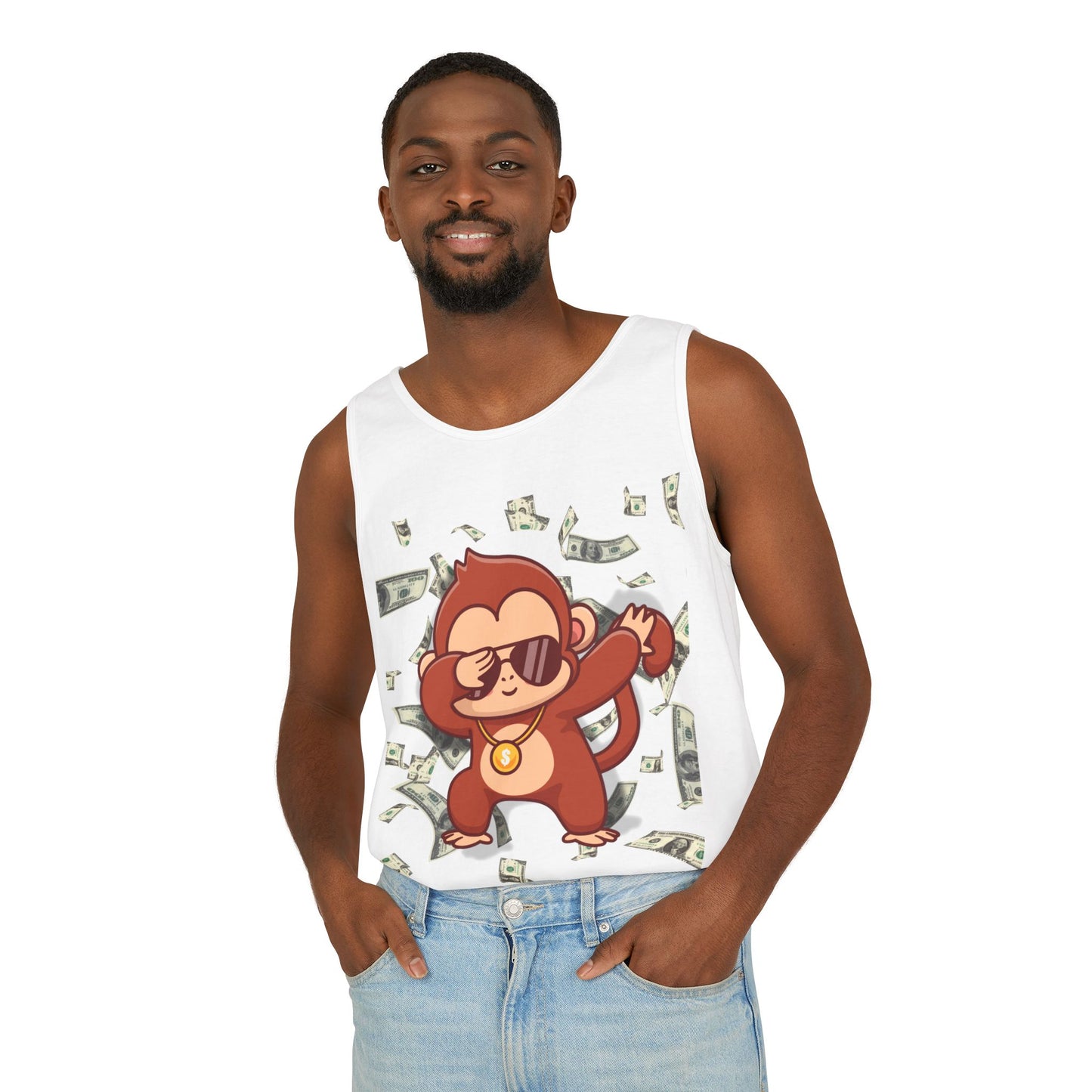 Garment-Dyed Tank Top - Sustainable US Cotton - Unisex Fit, Men's Stylish Tank Top, Specially Made Money Rolling Variant
