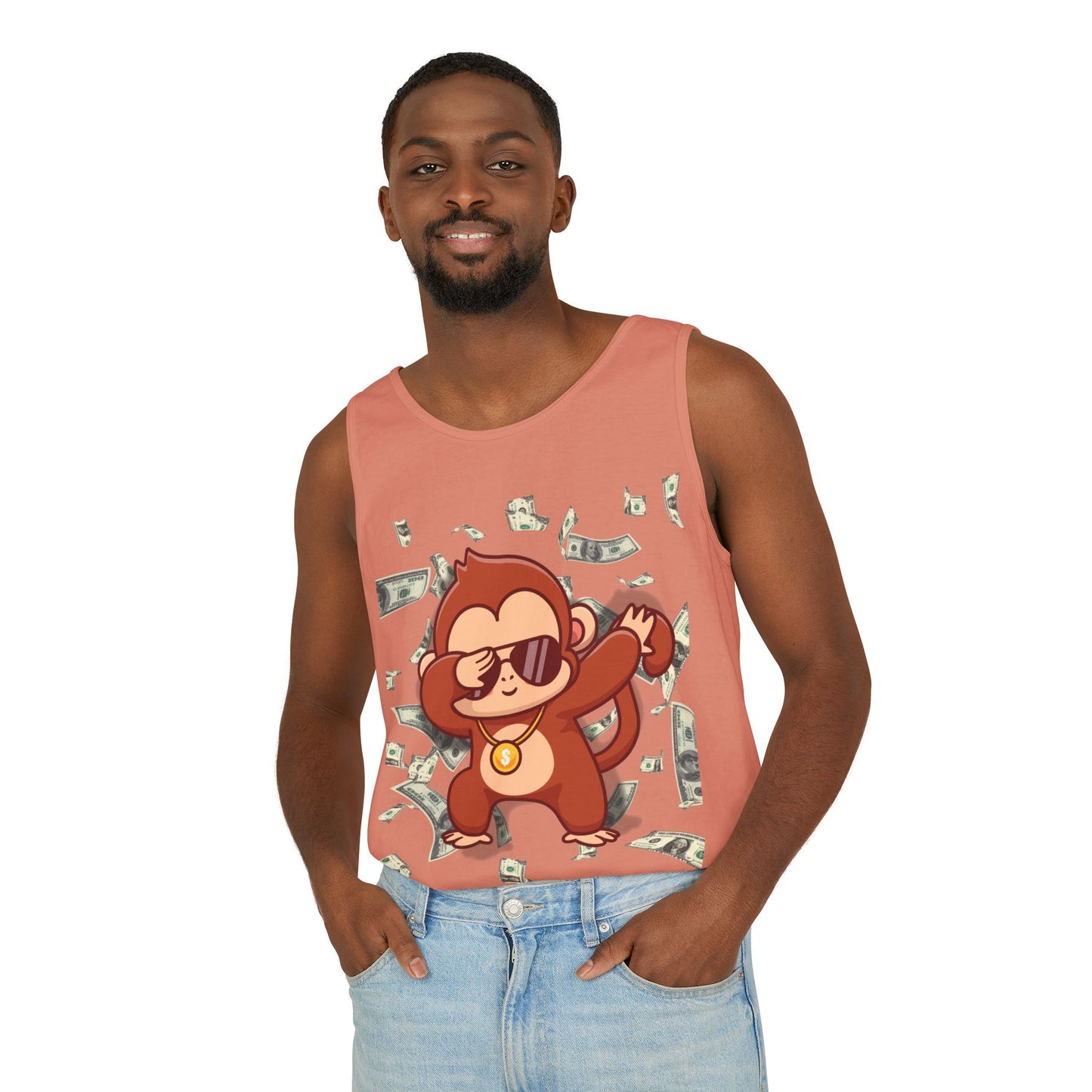 Garment-Dyed Tank Top - Sustainable US Cotton - Unisex Fit, Men's Stylish Tank Top, Specially Made Money Rolling Variant