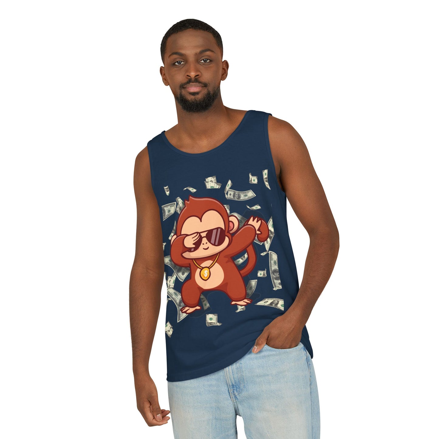 Garment-Dyed Tank Top - Sustainable US Cotton - Unisex Fit, Men's Stylish Tank Top, Specially Made Money Rolling Variant