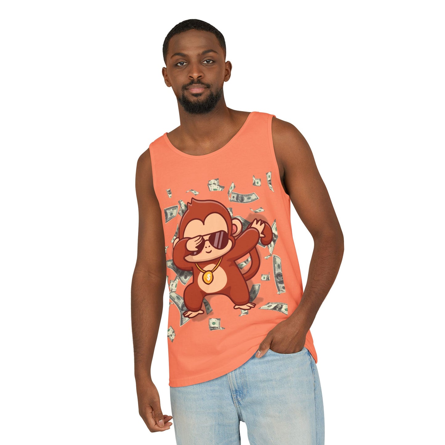 Garment-Dyed Tank Top - Sustainable US Cotton - Unisex Fit, Men's Stylish Tank Top, Specially Made Money Rolling Variant