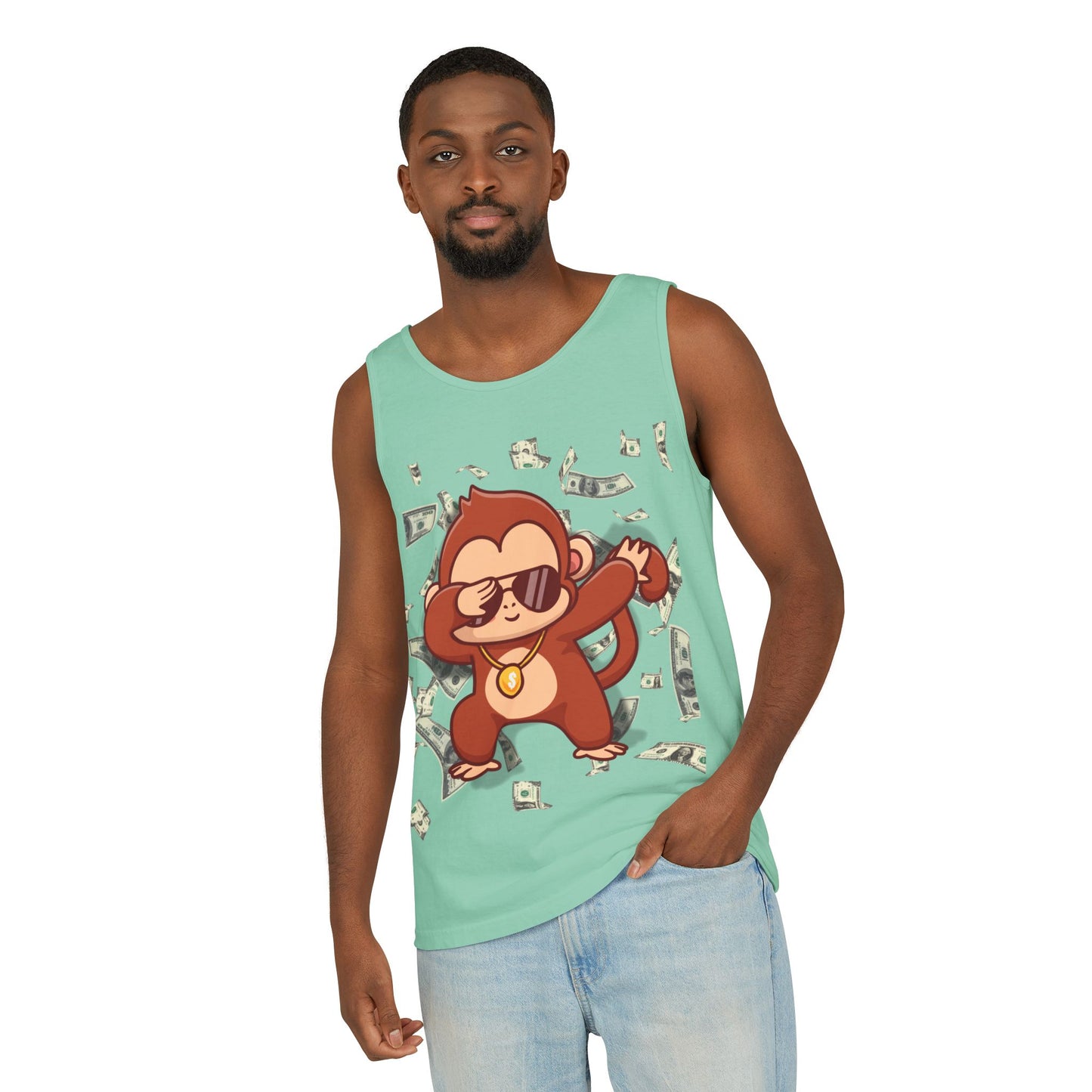 Garment-Dyed Tank Top - Sustainable US Cotton - Unisex Fit, Men's Stylish Tank Top, Specially Made Money Rolling Variant