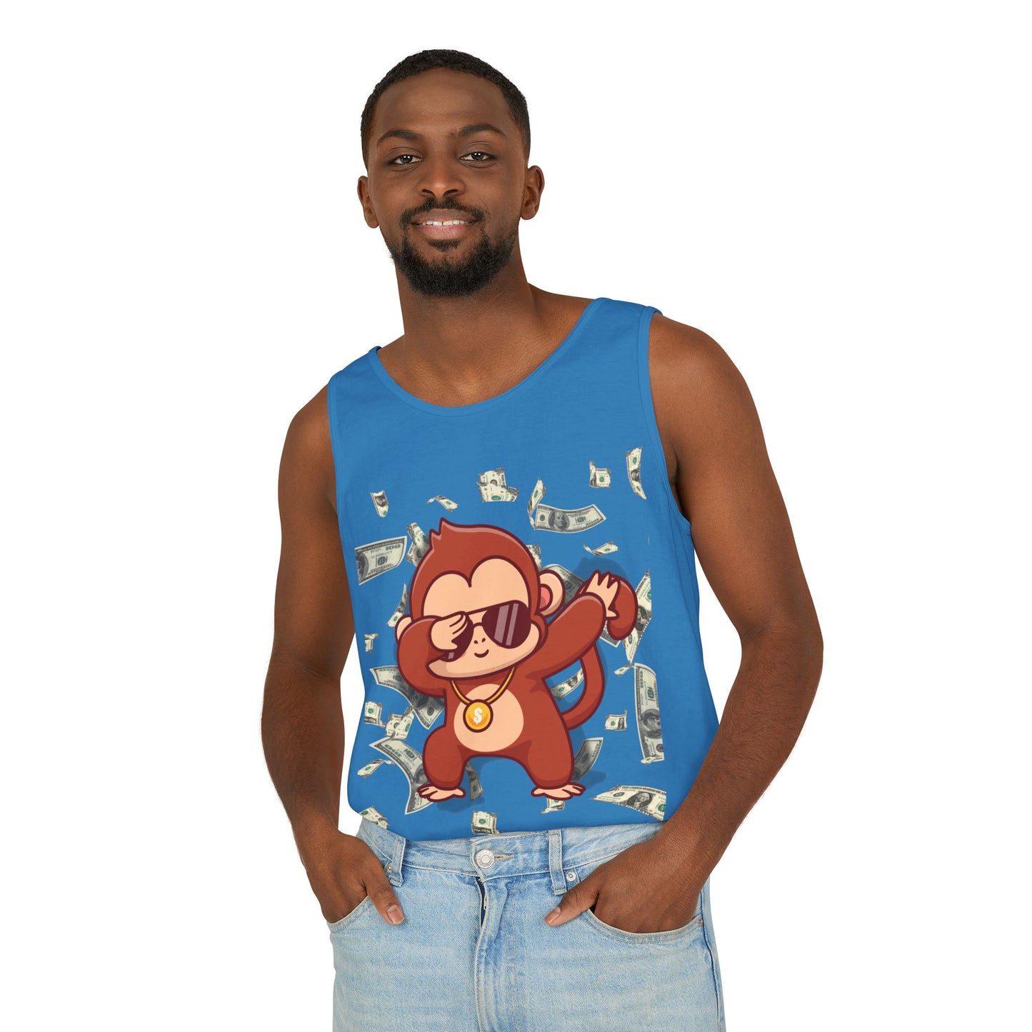 Garment-Dyed Tank Top - Sustainable US Cotton - Unisex Fit, Men's Stylish Tank Top, Specially Made Money Rolling Variant
