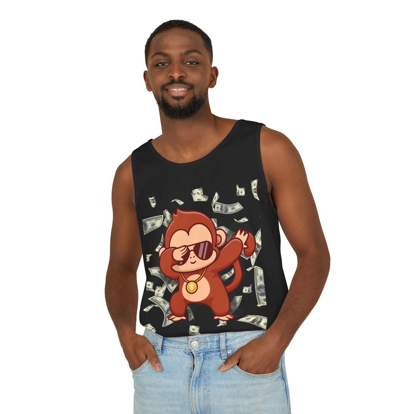 Garment-Dyed Tank Top - Sustainable US Cotton - Unisex Fit, Men's Stylish Tank Top, Specially Made Money Rolling Variant