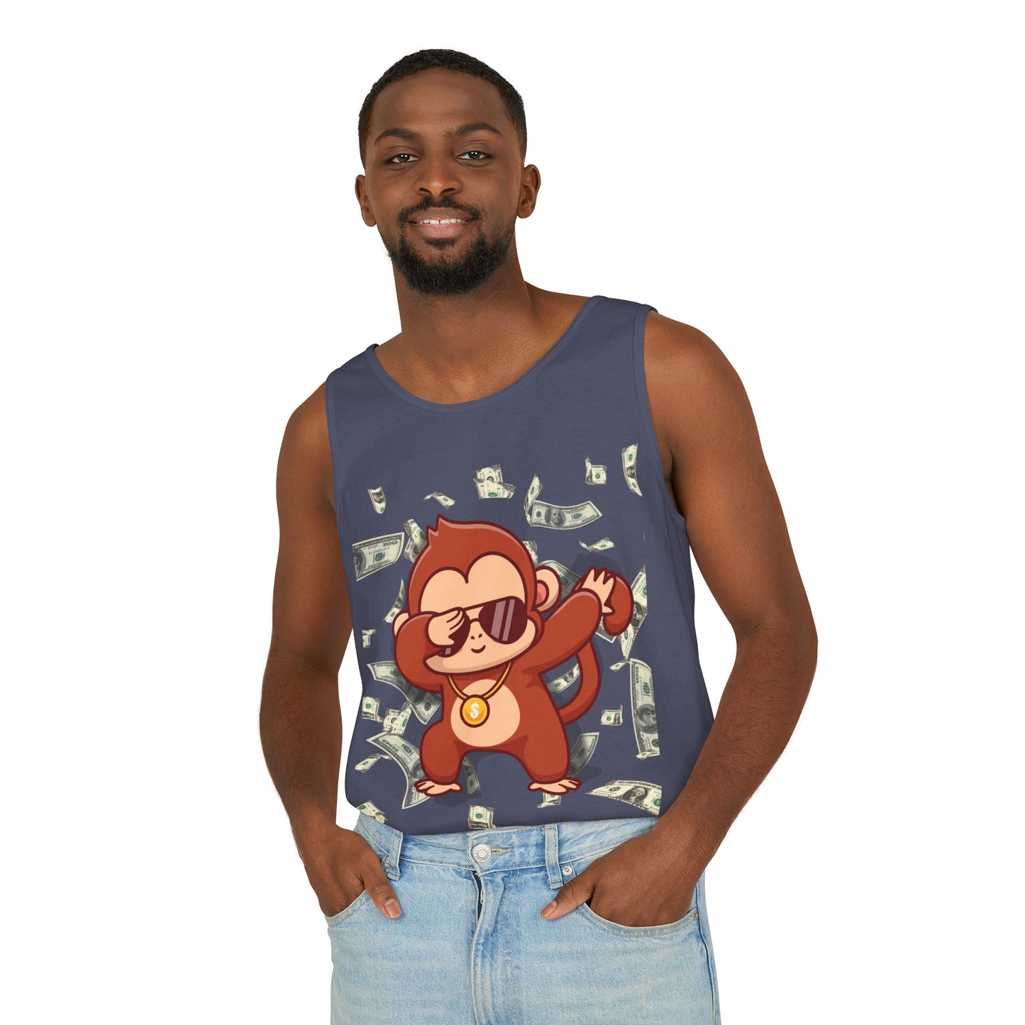 Garment-Dyed Tank Top - Sustainable US Cotton - Unisex Fit, Men's Stylish Tank Top, Specially Made Money Rolling Variant