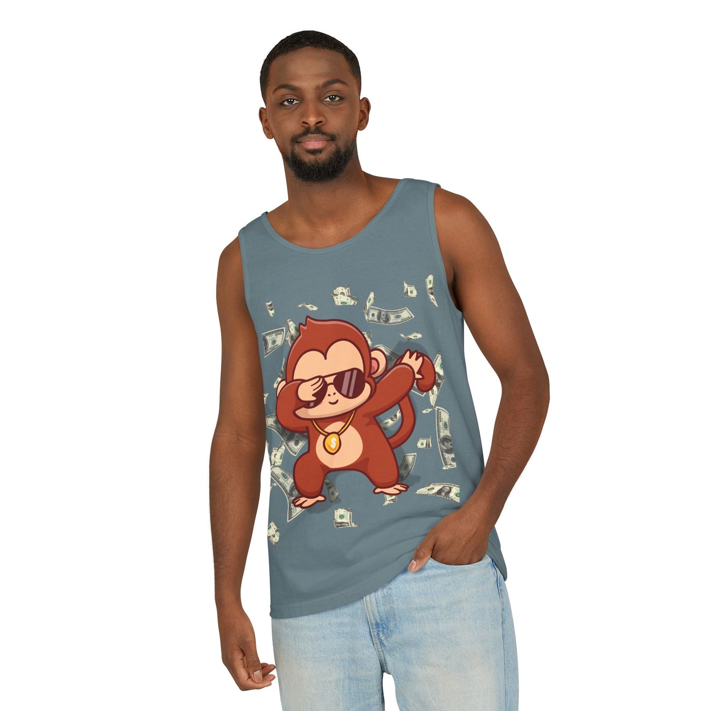 Garment-Dyed Tank Top - Sustainable US Cotton - Unisex Fit, Men's Stylish Tank Top, Specially Made Money Rolling Variant