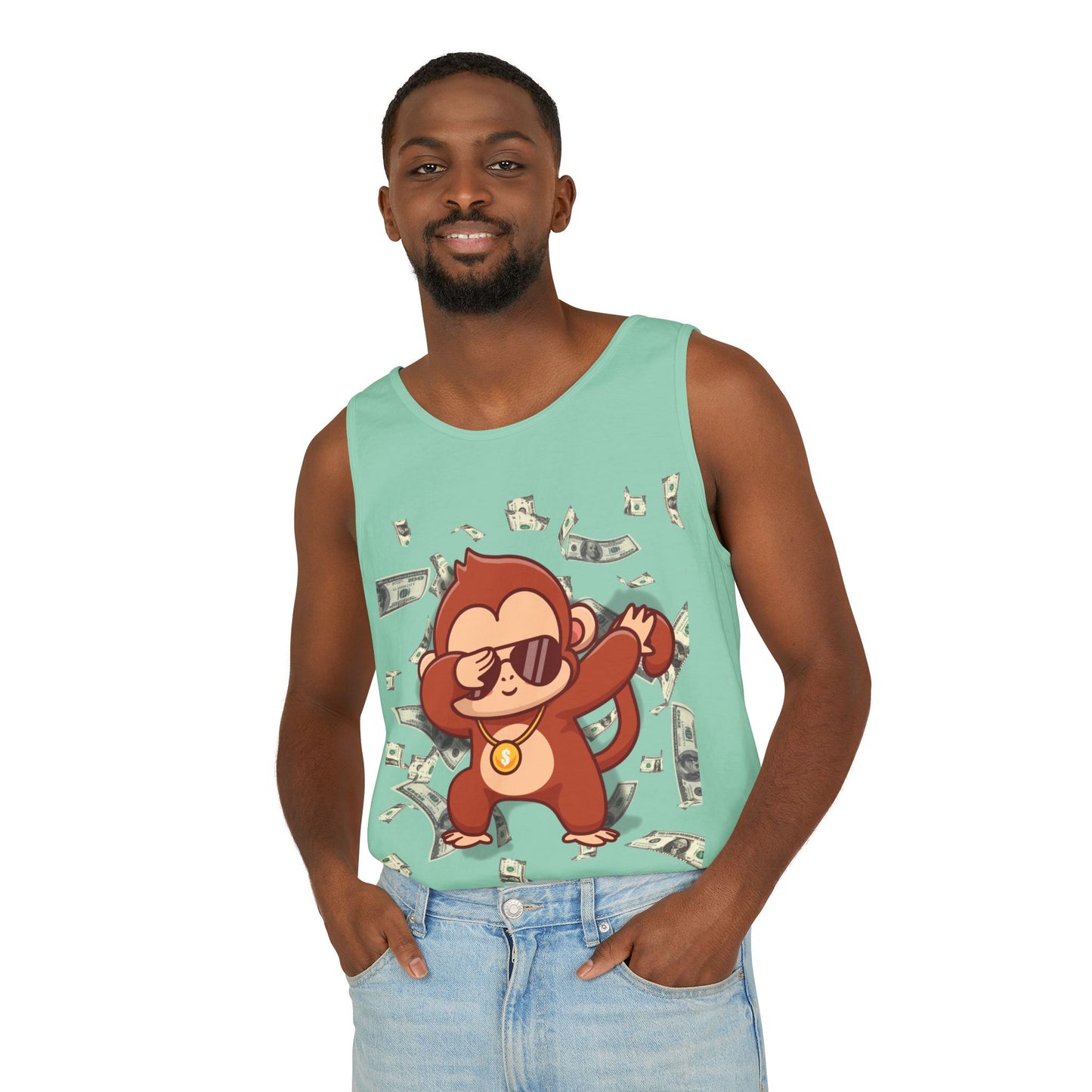 Garment-Dyed Tank Top - Sustainable US Cotton - Unisex Fit, Men's Stylish Tank Top, Specially Made Money Rolling Variant