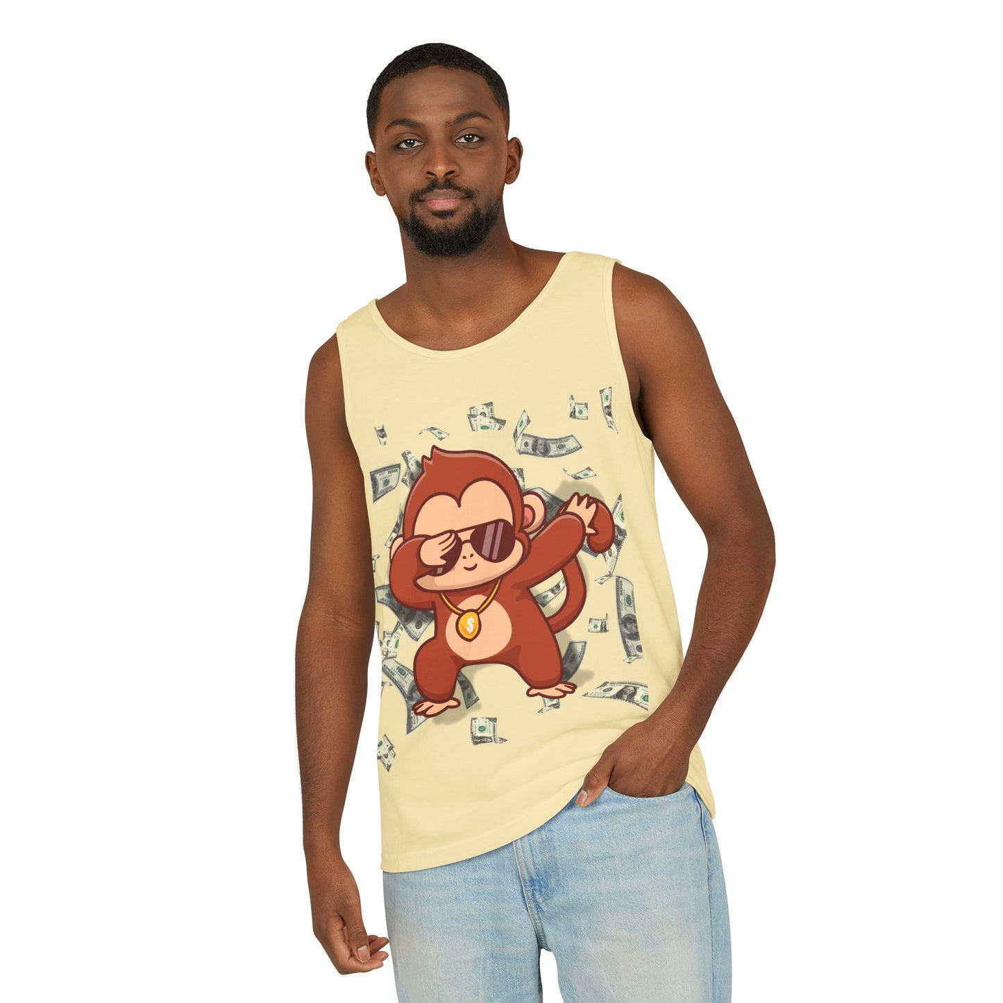 Garment-Dyed Tank Top - Sustainable US Cotton - Unisex Fit, Men's Stylish Tank Top, Specially Made Money Rolling Variant
