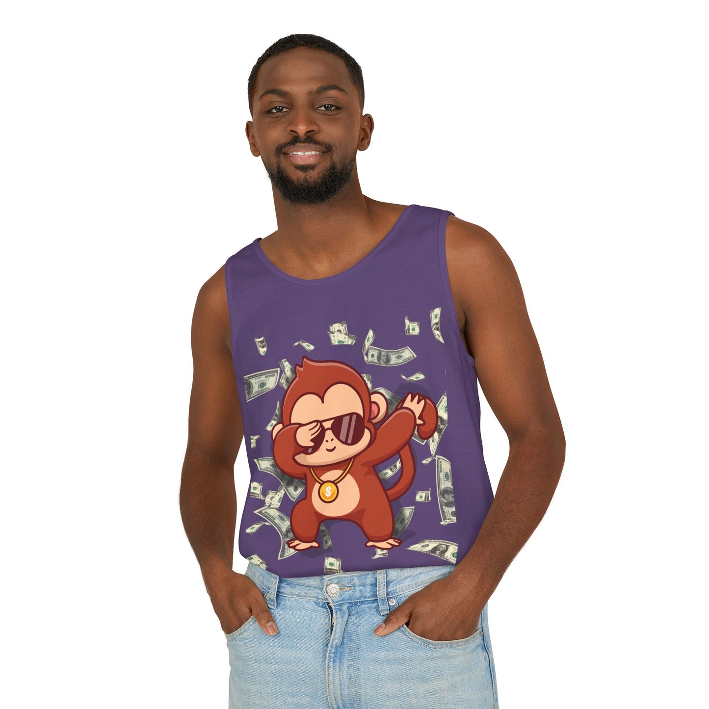 Garment-Dyed Tank Top - Sustainable US Cotton - Unisex Fit, Men's Stylish Tank Top, Specially Made Money Rolling Variant