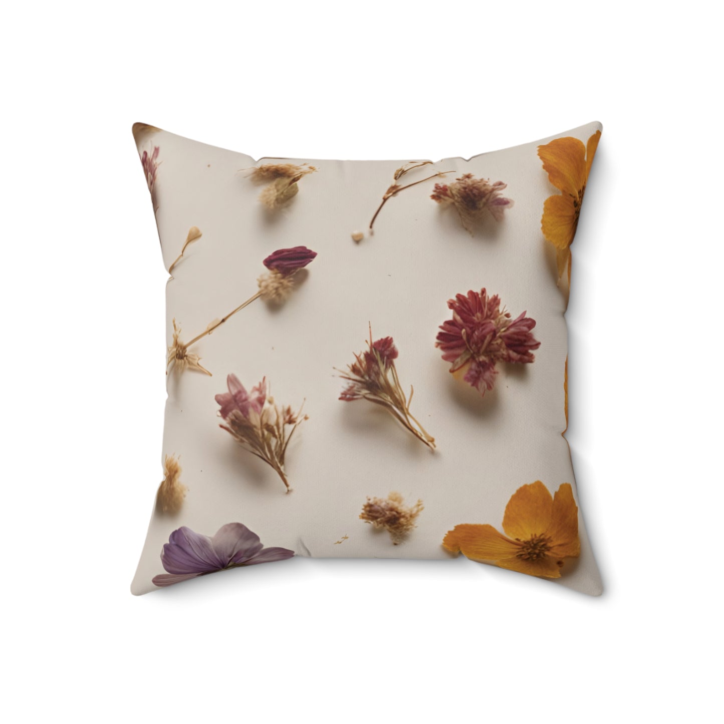 Square Pillow - Autumn Vibes - Double Sided Print, Home Decor, Aesthetic, Flowers Printed on Front and Back, Comfortable Pillow, Personalized Room Accents