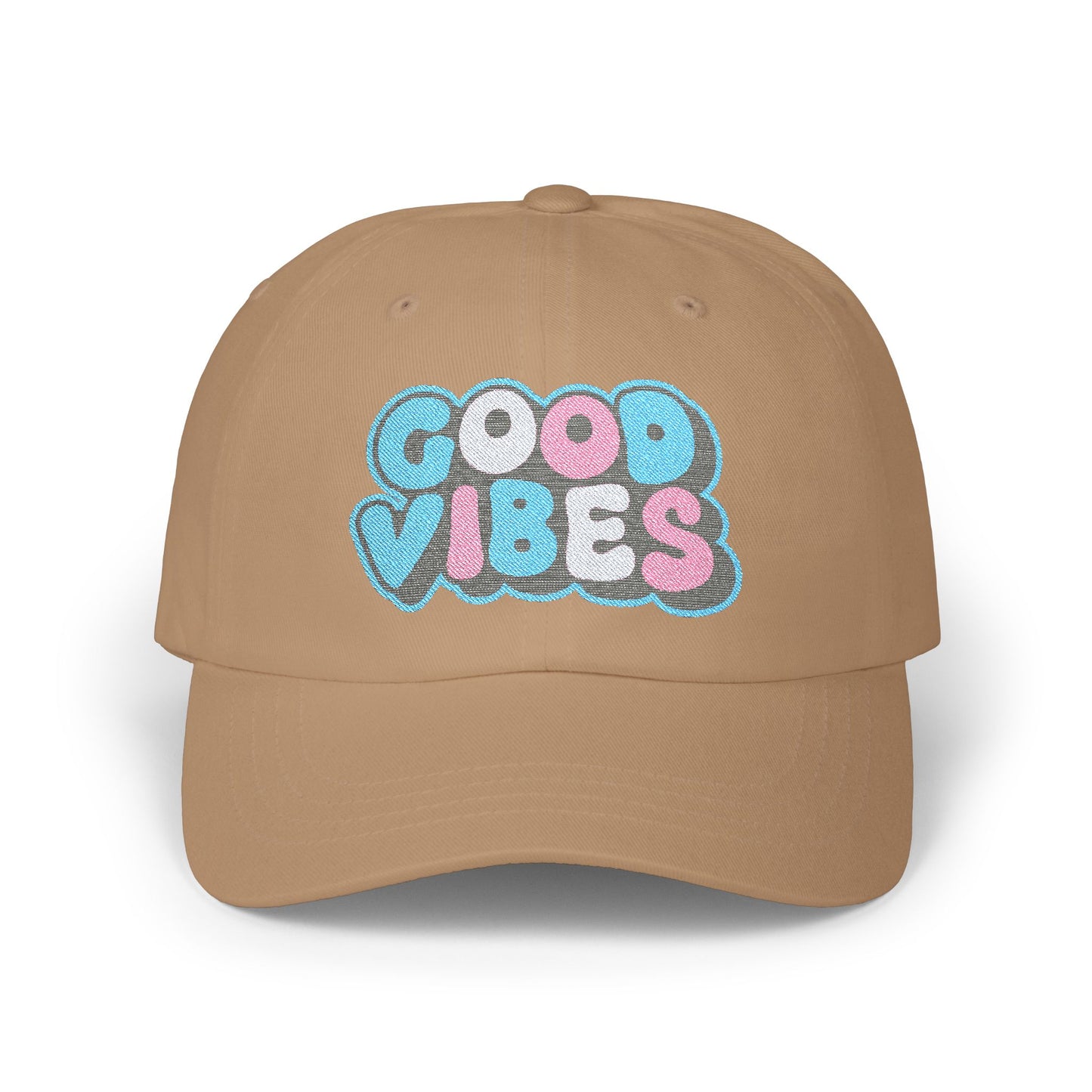 Dad Cap - Classic Cotton Hat with Antique Brass Buckle Closure, Good Vibes, Good Vibes Only, Comfortable And Stylish Cap, Unisex