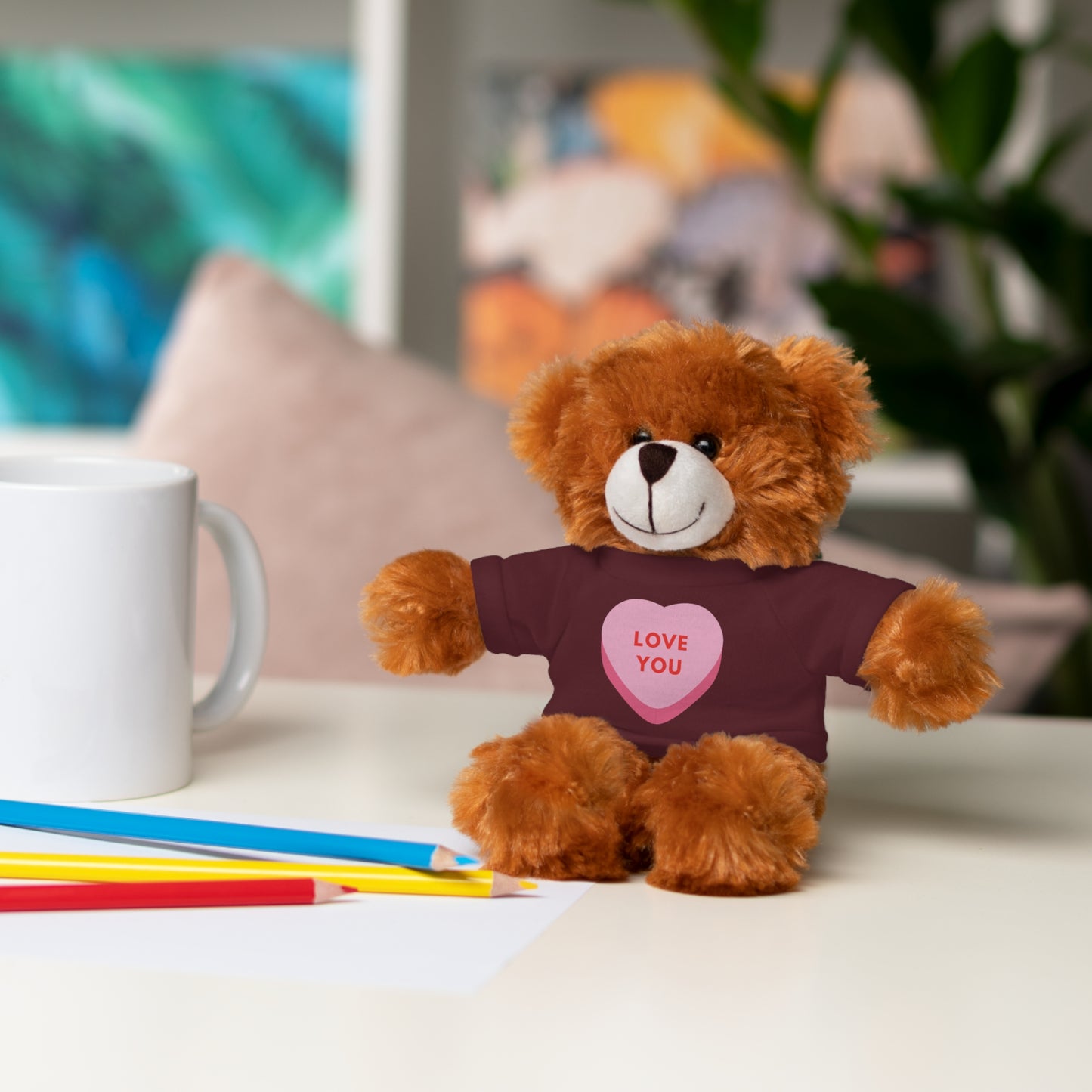 Love You Stuffed Animal with Tee | Adorable Gift for Kids & Occasions, Best Gift For Him/Her, Valentine Special Edition