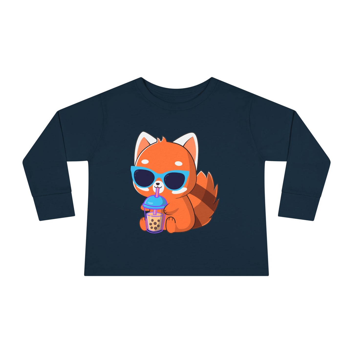 Toddler Long Sleeve Tee - 100% Combed Ringspun Cotton - Unisex Fit, Comfortable And Stylish, Fox Design, Made For Kids, Kids Wear