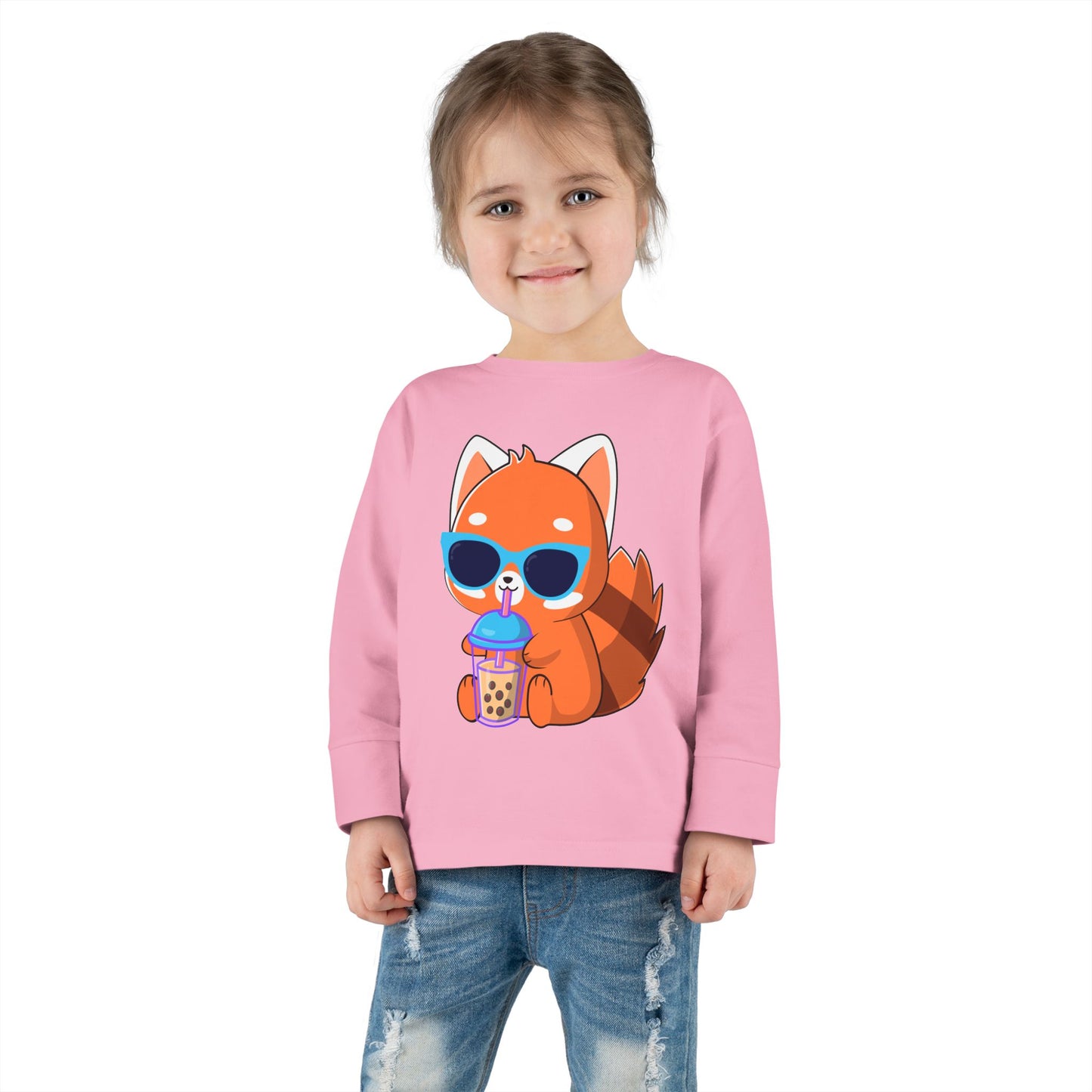 Toddler Long Sleeve Tee - 100% Combed Ringspun Cotton - Unisex Fit, Comfortable And Stylish, Fox Design, Made For Kids, Kids Wear