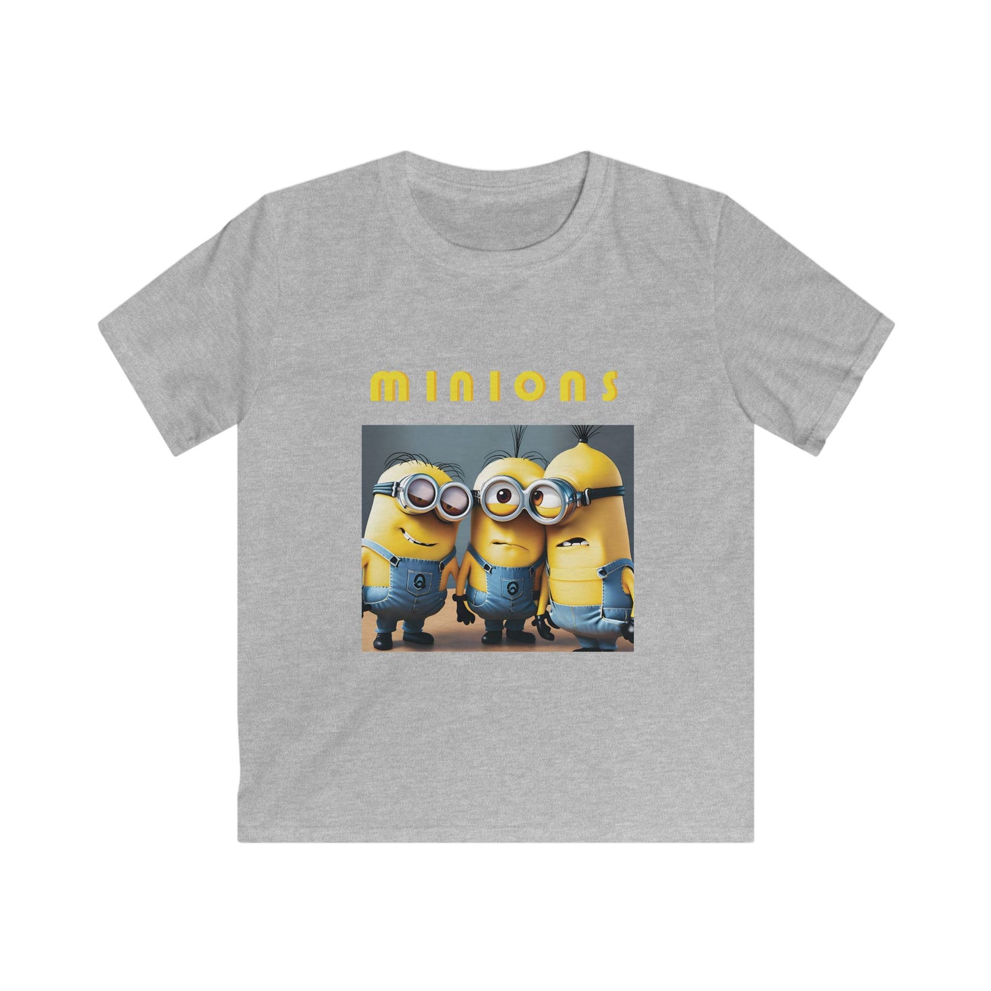 Kids Tee Softstyle Shirt with Fine Quality Print 100% Ring-Spun Cotton Classic Fit Tear Away Label, Minions, Minions T-Shirts, Comfortable and Stylish, Kids Wear