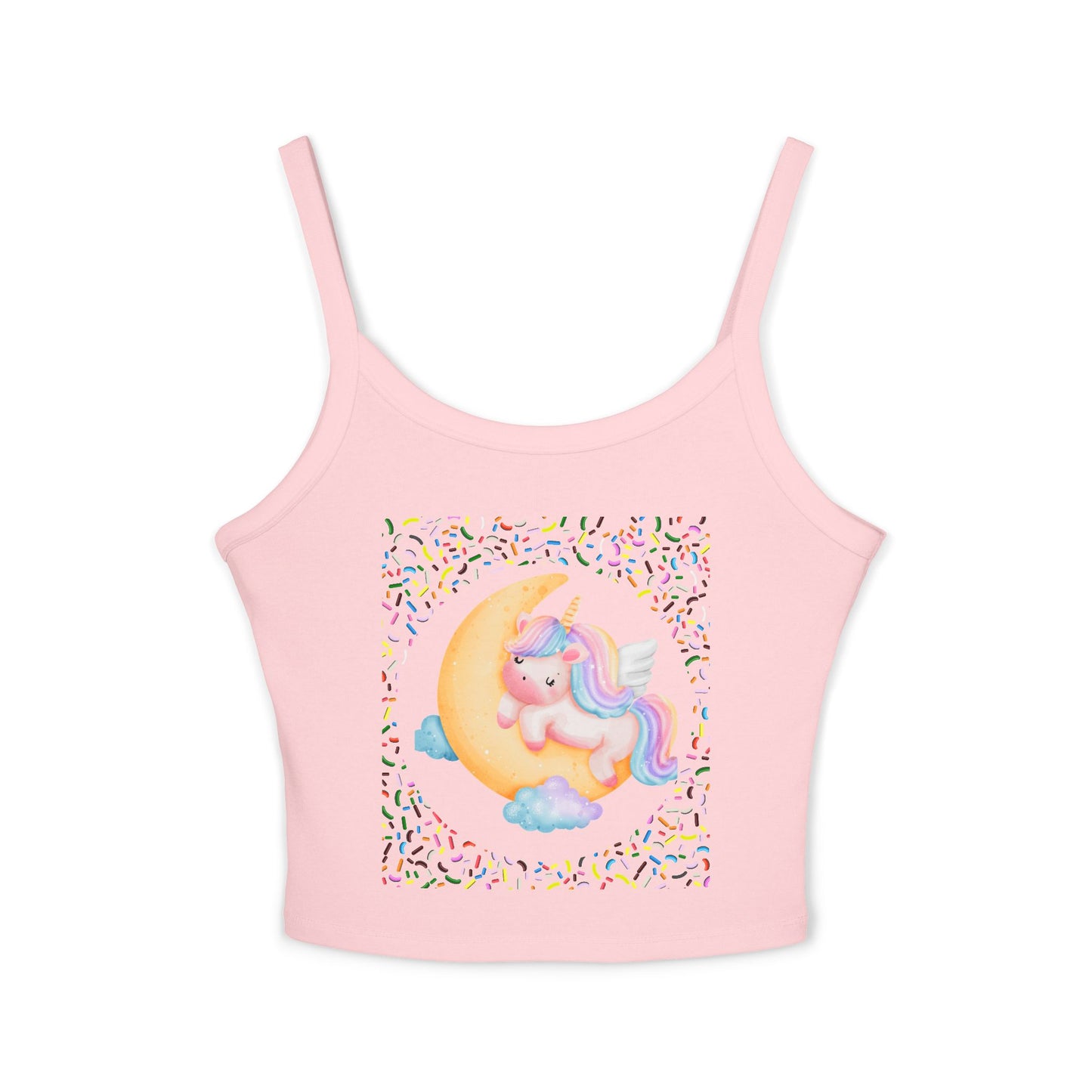 Spaghetti Strap Tank Top, Women's Wear, Summer Collection, Stylish And Chic, Comfortable And Durable, Cute Unicorn Design