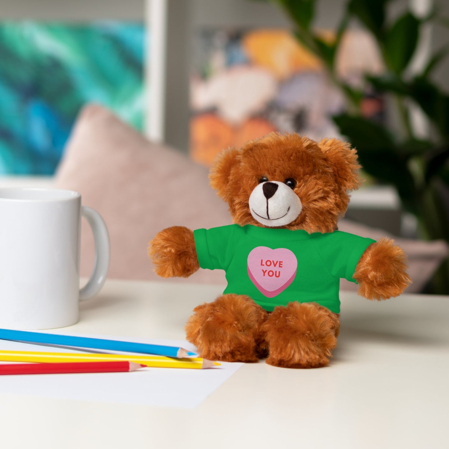 Love You Stuffed Animal with Tee | Adorable Gift for Kids & Occasions, Best Gift For Him/Her, Valentine Special Edition