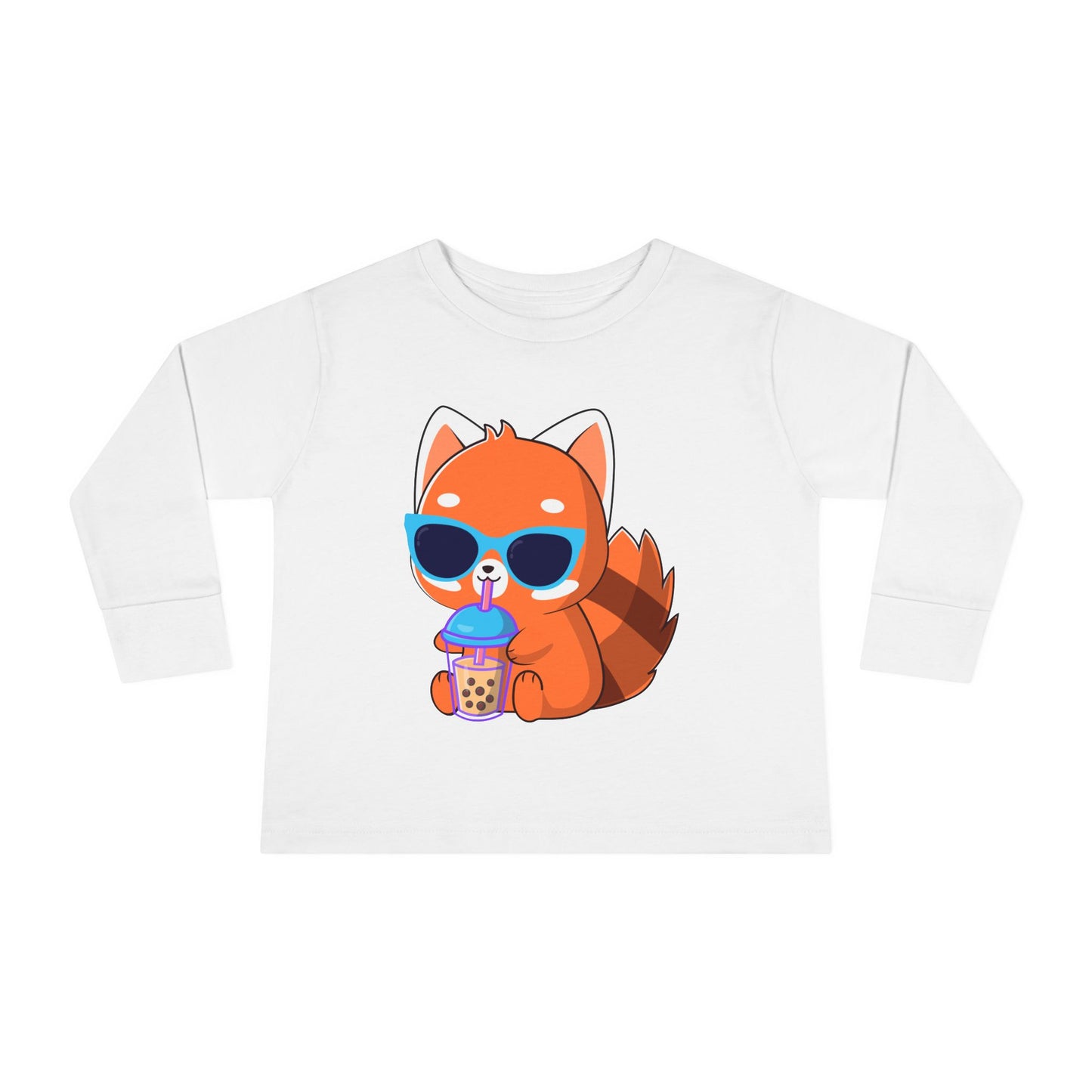 Toddler Long Sleeve Tee - 100% Combed Ringspun Cotton - Unisex Fit, Comfortable And Stylish, Fox Design, Made For Kids, Kids Wear