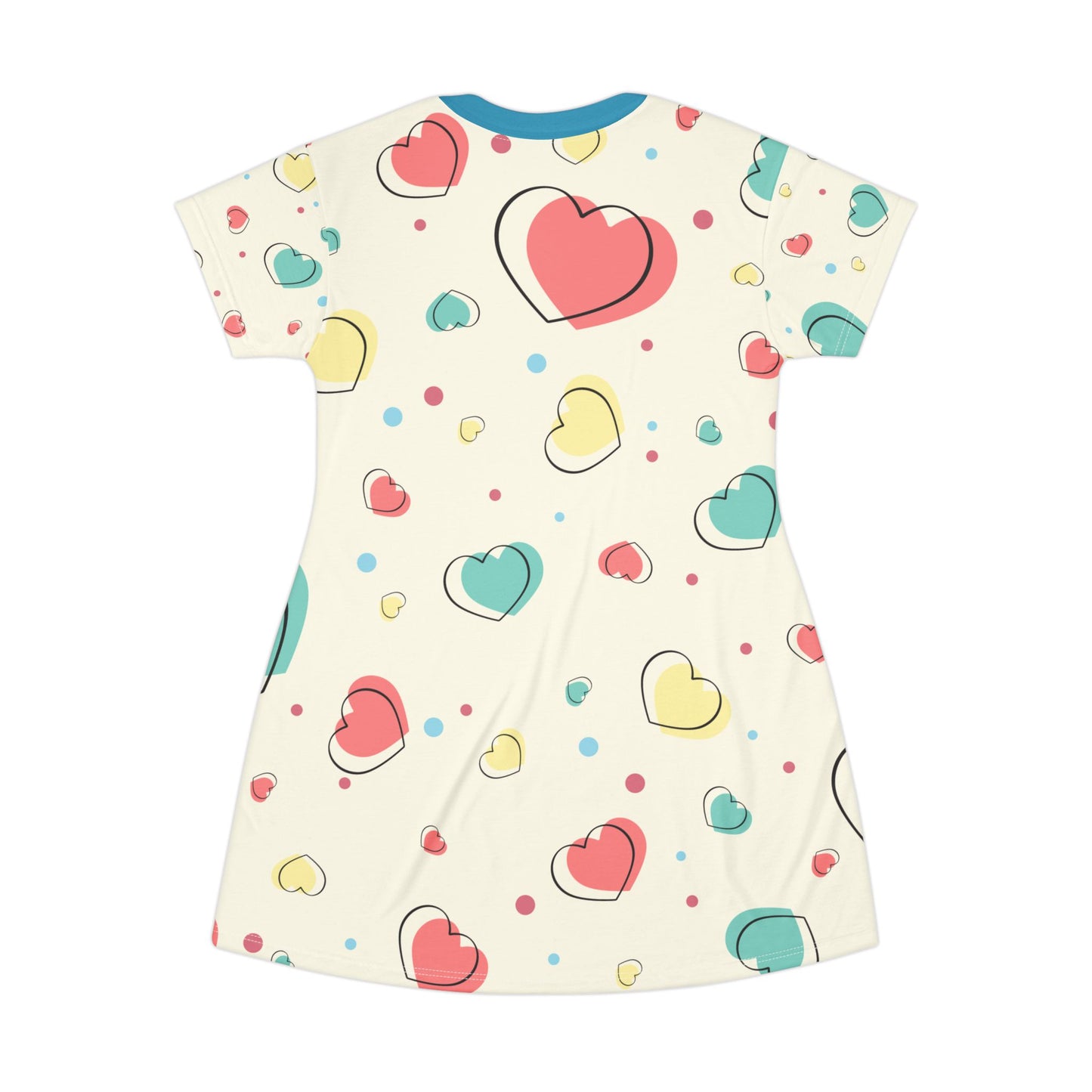 Heart Design T-Shirt Dress, High Quality