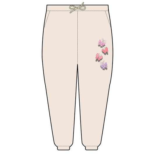 Fleece Sweatpants Vintage Retro American Farm Cotton Relaxed Fit Lounge Wear, Comfortable Yet Stylish, Butterfly Sweatpants, Women Wear, Beautiful Butterfly Design