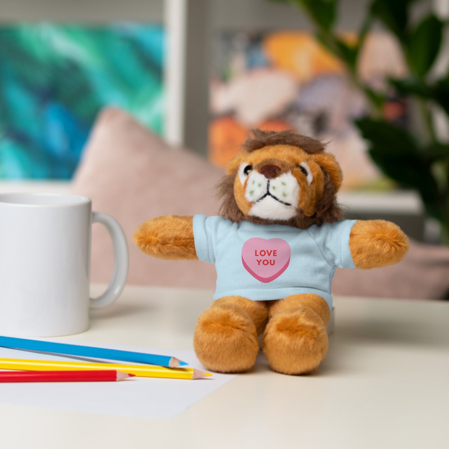 Love You Stuffed Animal with Tee | Adorable Gift for Kids & Occasions, Best Gift For Him/Her, Valentine Special Edition