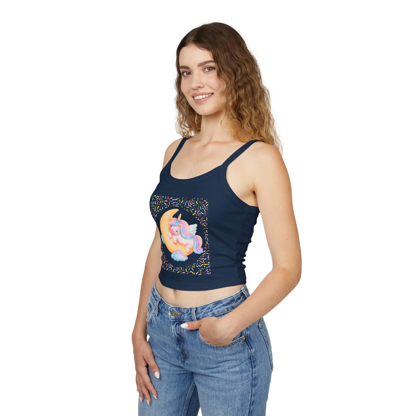 Spaghetti Strap Tank Top, Women's Wear, Summer Collection, Stylish And Chic, Comfortable And Durable, Cute Unicorn Design