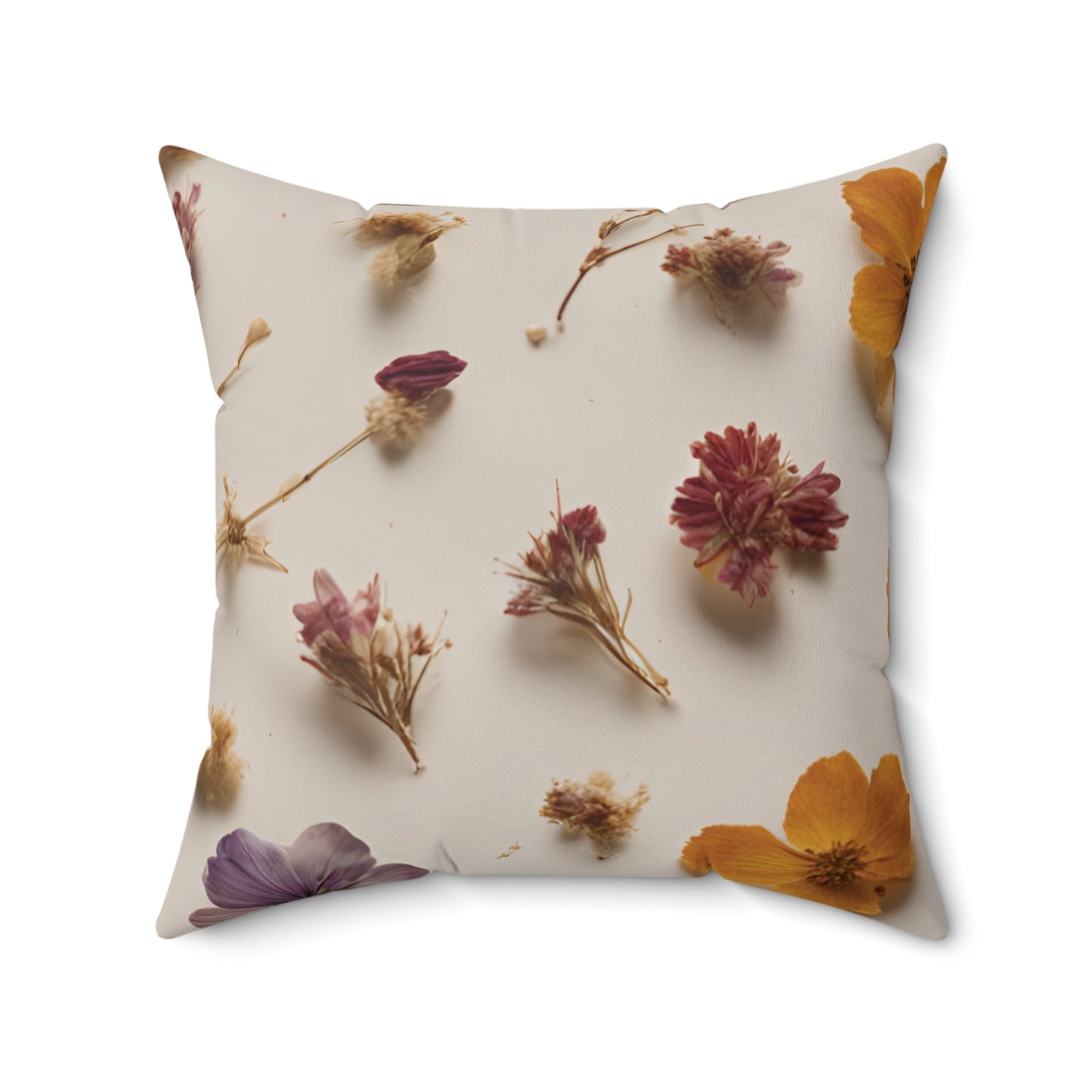 Square Pillow - Autumn Vibes - Double Sided Print, Home Decor, Aesthetic, Flowers Printed on Front and Back, Comfortable Pillow, Personalized Room Accents