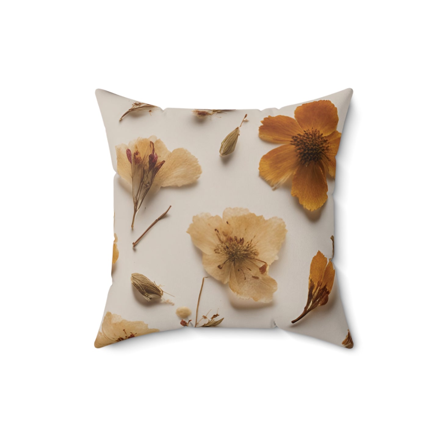 Square Pillow - Autumn Vibes - Double Sided Print, Home Decor, Aesthetic, Flowers Printed on Front and Back, Comfortable Pillow, Personalized Room Accents