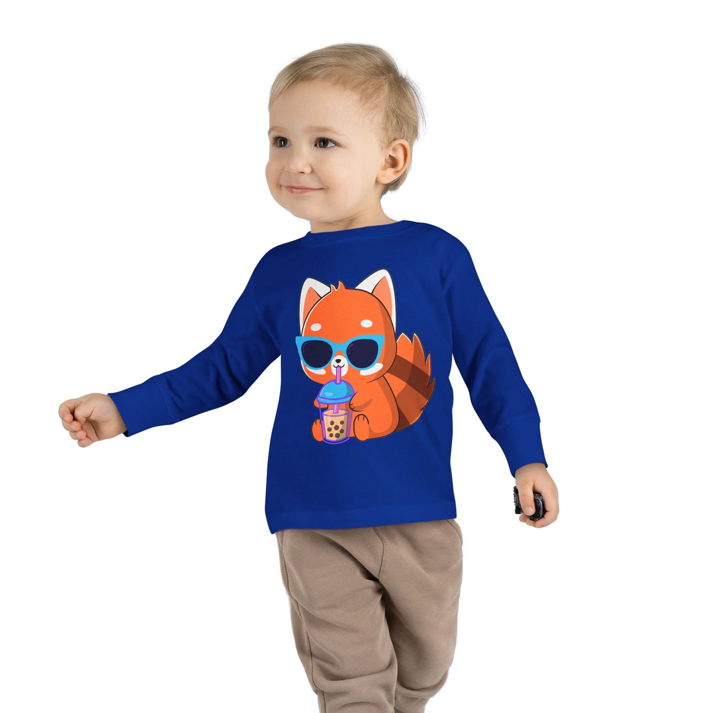 Toddler Long Sleeve Tee - 100% Combed Ringspun Cotton - Unisex Fit, Comfortable And Stylish, Fox Design, Made For Kids, Kids Wear