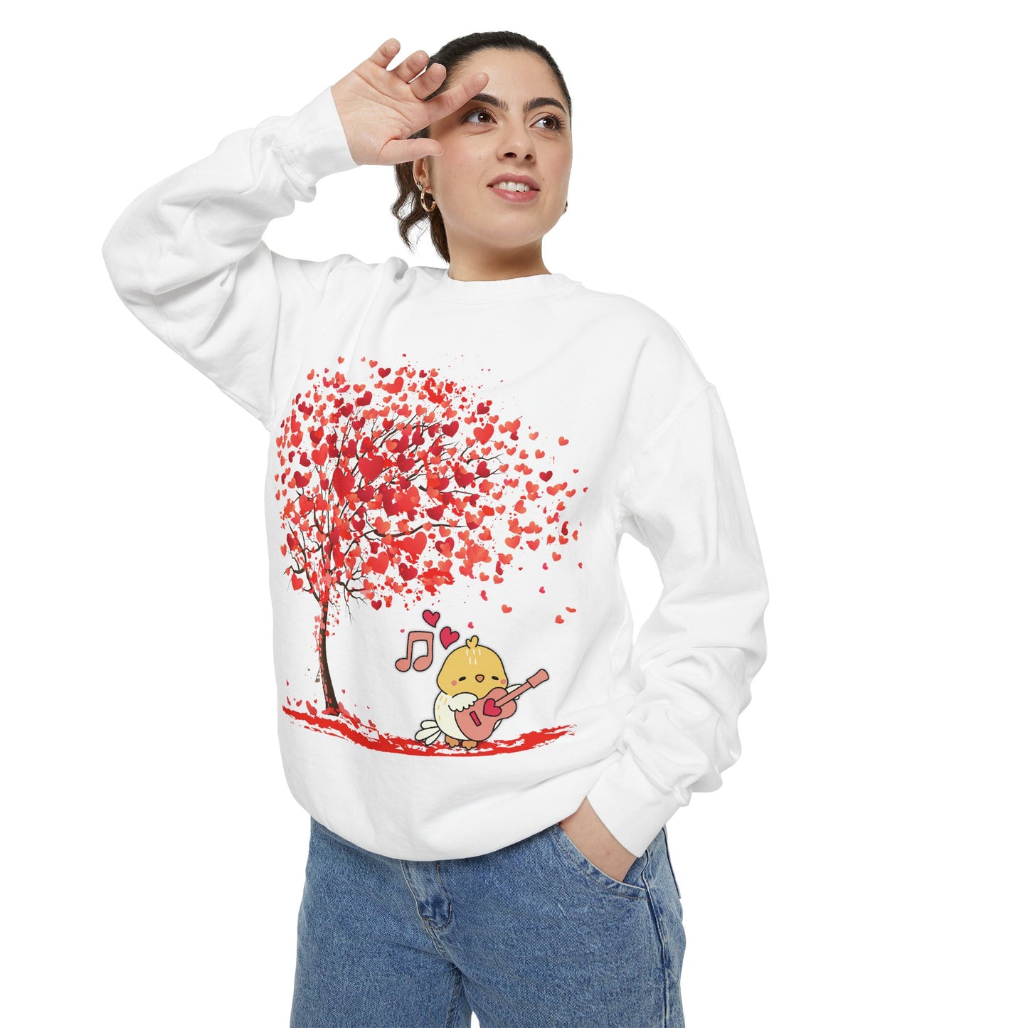 Cute Love Tree Unisex Sweatshirt - Perfect for Valentine's Day