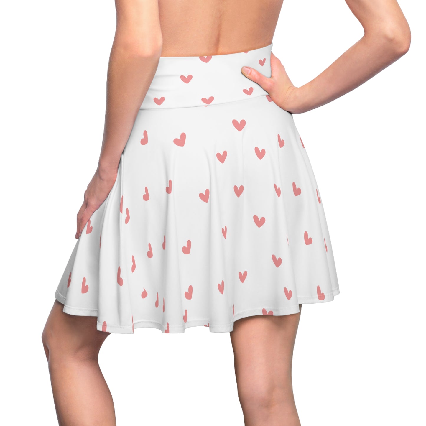 Skater Heart Skirt for Women - Chic and Comfortable , Perfect for Casual Wear and Parties, Cute Skirt, Pink And White Skirt, Elegant And Sophisticated