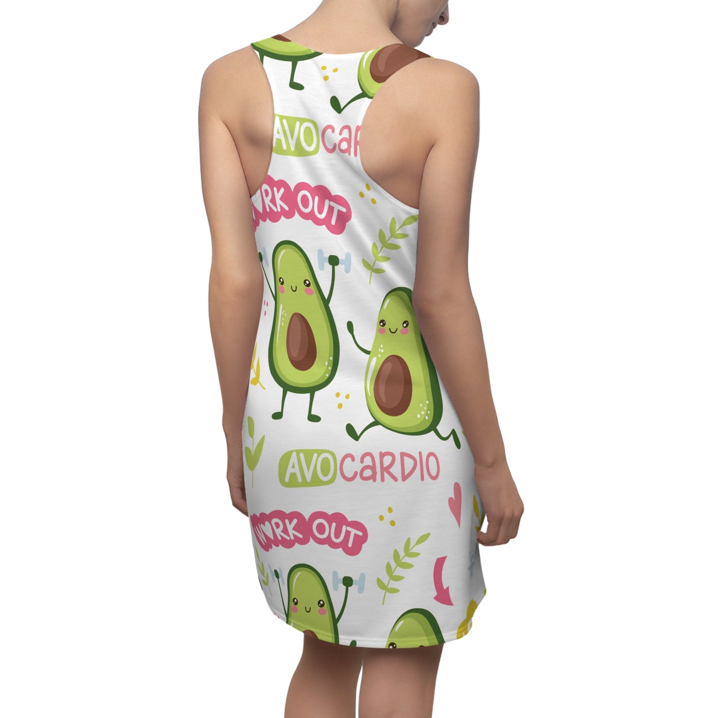 Fun Avocado Workout Racerback Dress - Activewear for Fitness Lovers