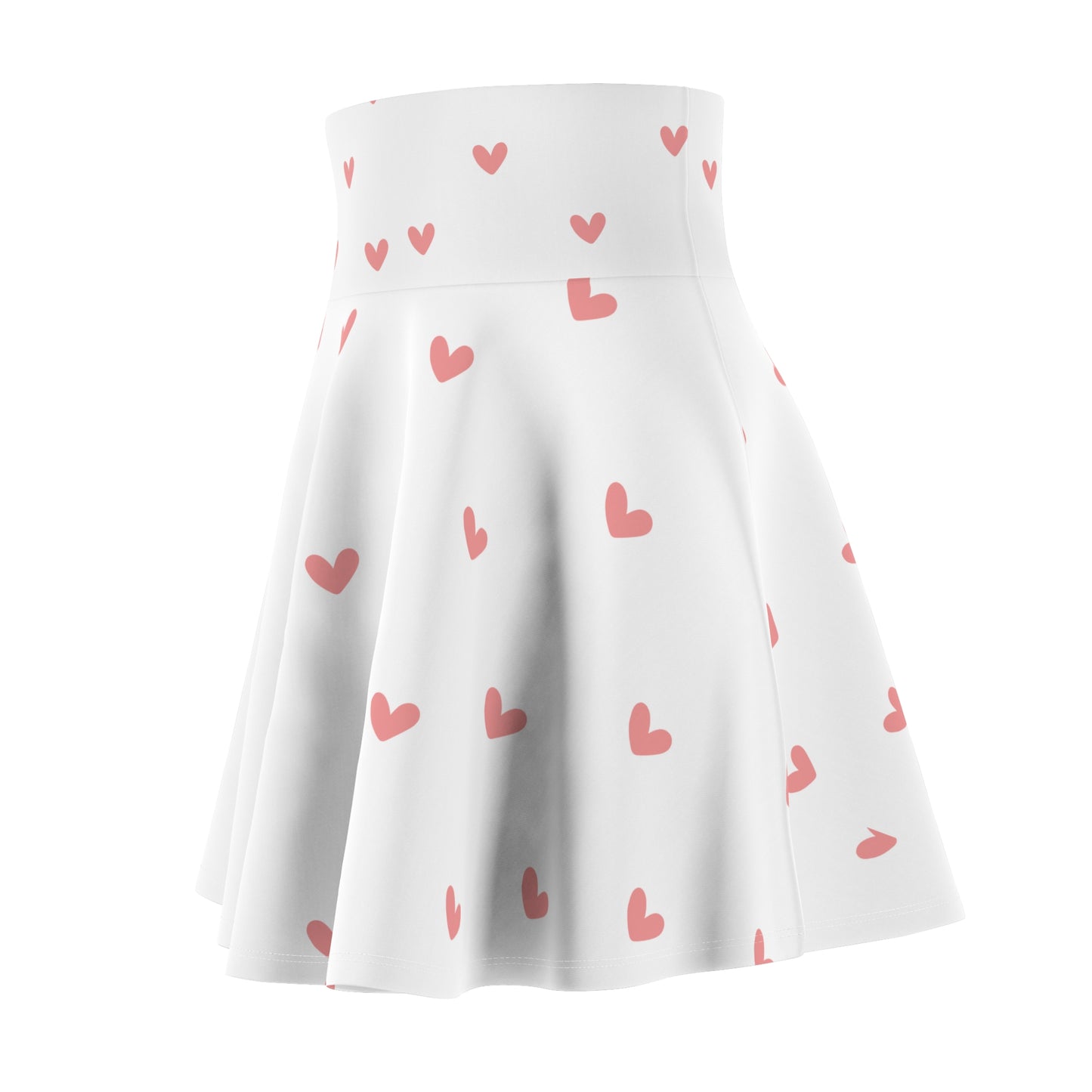 Skater Heart Skirt for Women - Chic and Comfortable , Perfect for Casual Wear and Parties, Cute Skirt, Pink And White Skirt, Elegant And Sophisticated