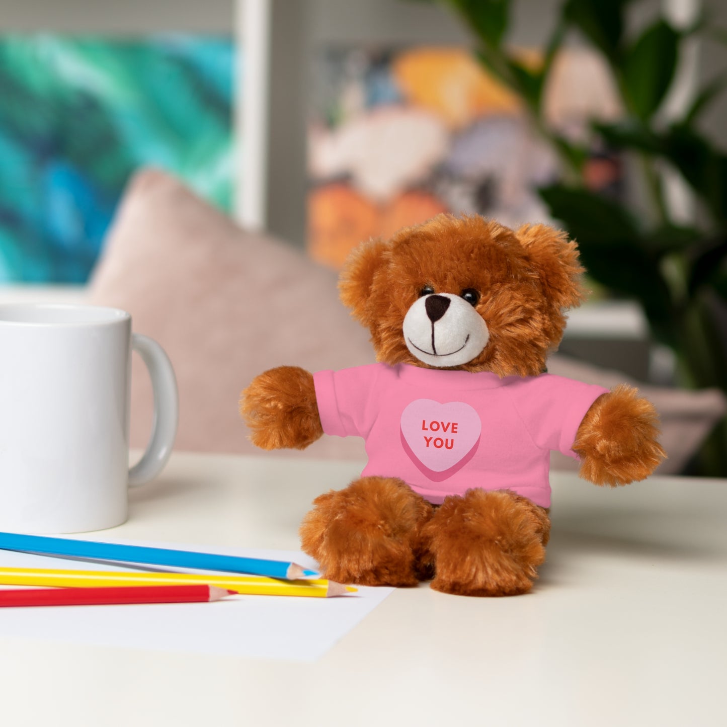 Love You Stuffed Animal with Tee | Adorable Gift for Kids & Occasions, Best Gift For Him/Her, Valentine Special Edition