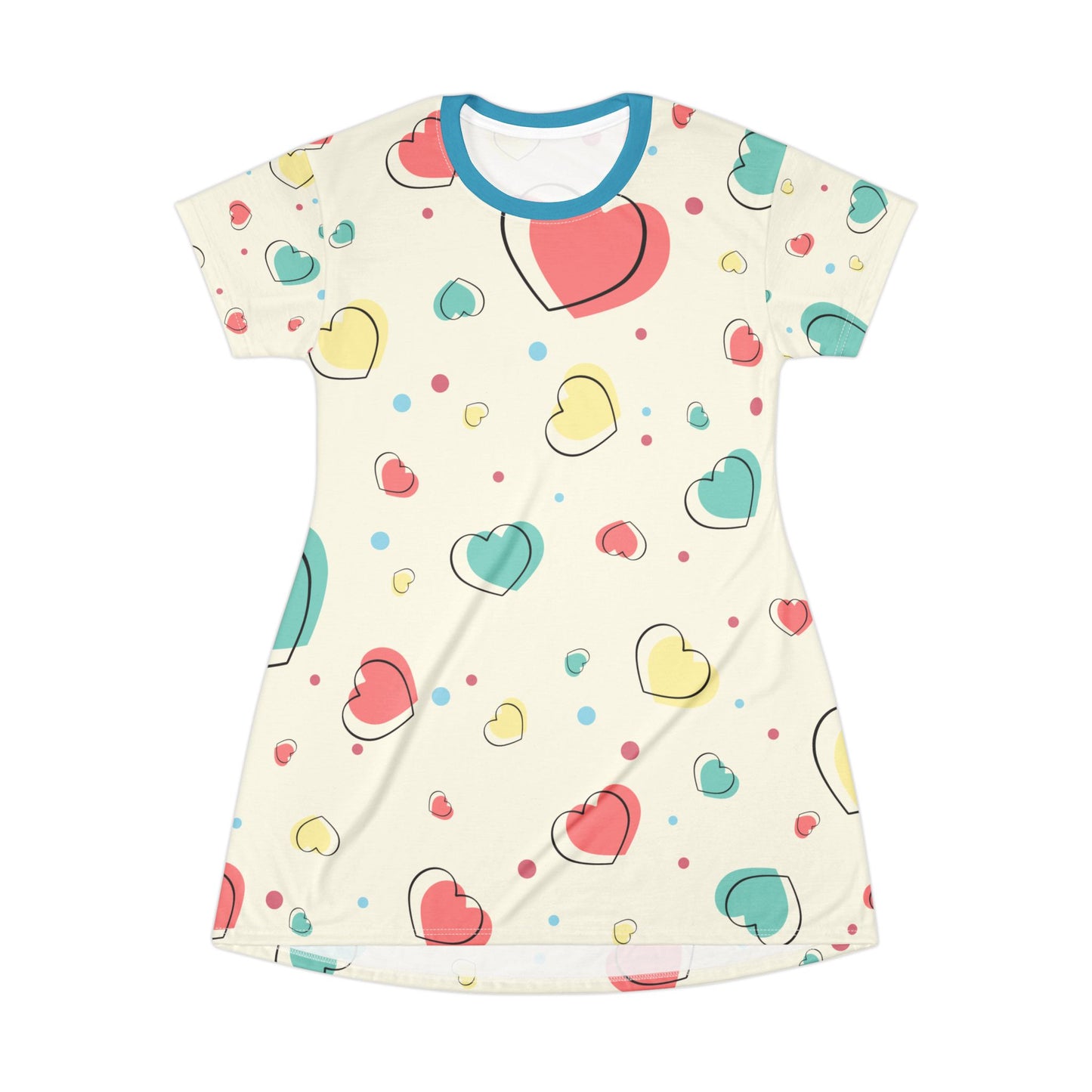 Heart Design T-Shirt Dress, High Quality