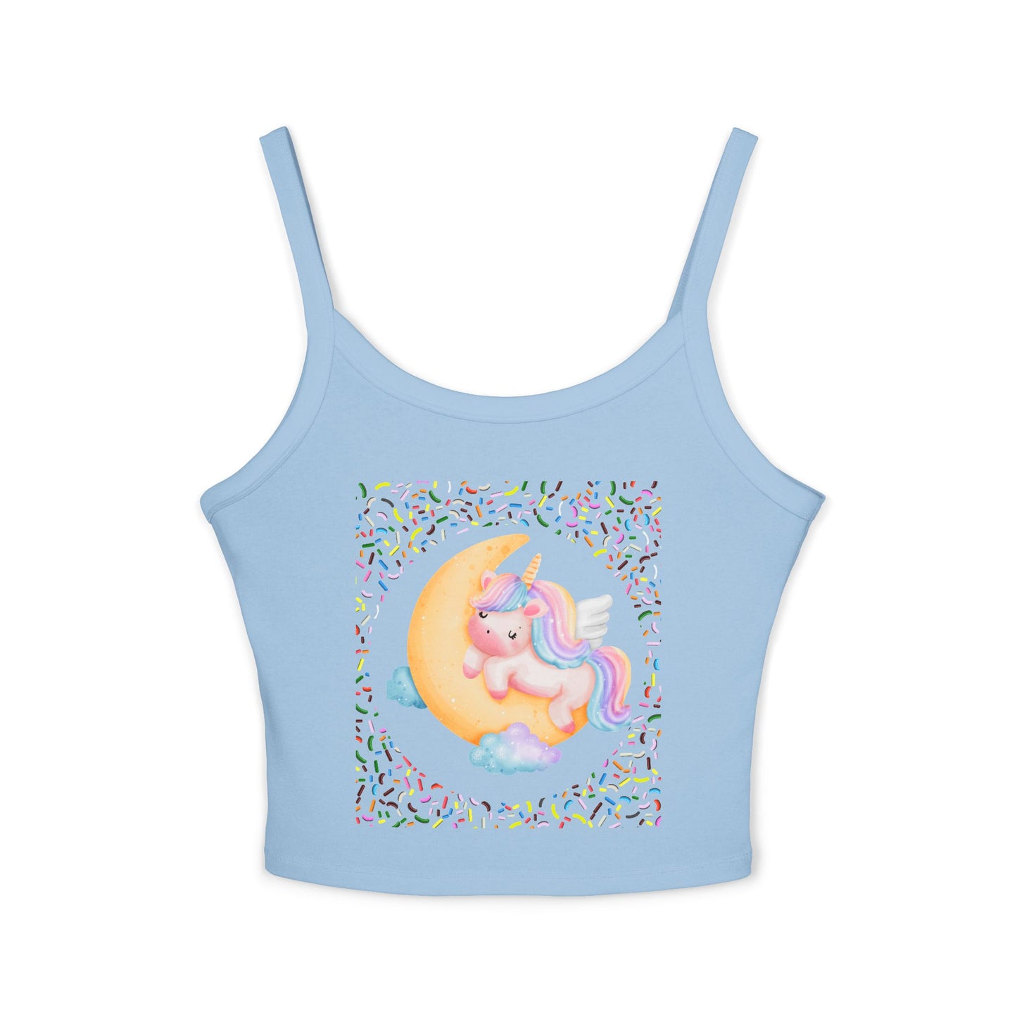 Spaghetti Strap Tank Top, Women's Wear, Summer Collection, Stylish And Chic, Comfortable And Durable, Cute Unicorn Design