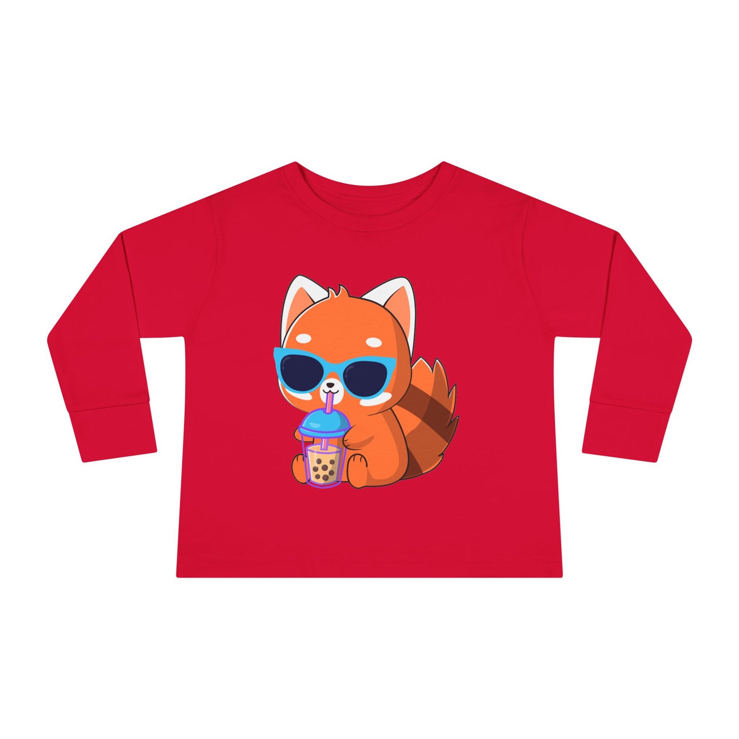 Toddler Long Sleeve Tee - 100% Combed Ringspun Cotton - Unisex Fit, Comfortable And Stylish, Fox Design, Made For Kids, Kids Wear