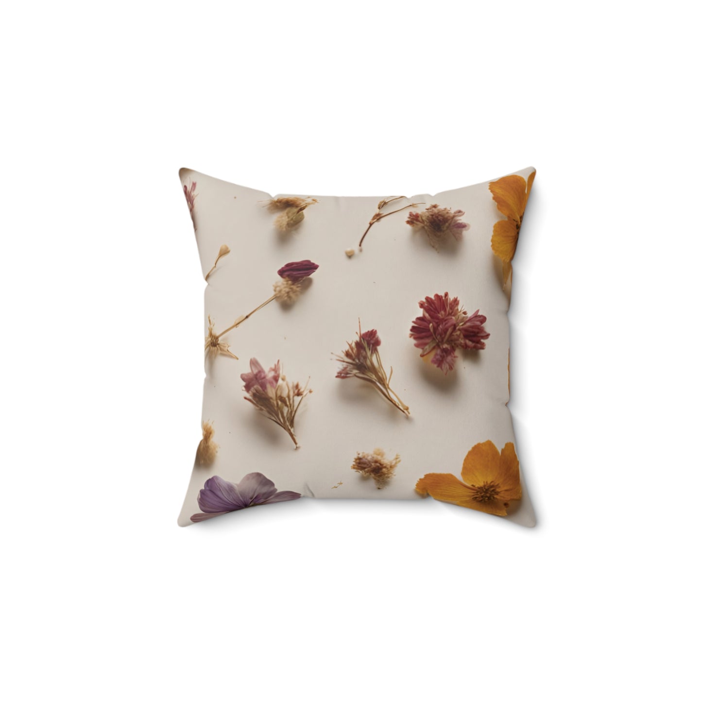 Square Pillow - Autumn Vibes - Double Sided Print, Home Decor, Aesthetic, Flowers Printed on Front and Back, Comfortable Pillow, Personalized Room Accents