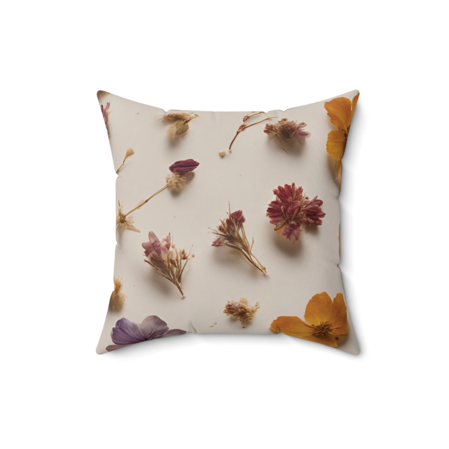 Square Pillow - Autumn Vibes - Double Sided Print, Home Decor, Aesthetic, Flowers Printed on Front and Back, Comfortable Pillow, Personalized Room Accents