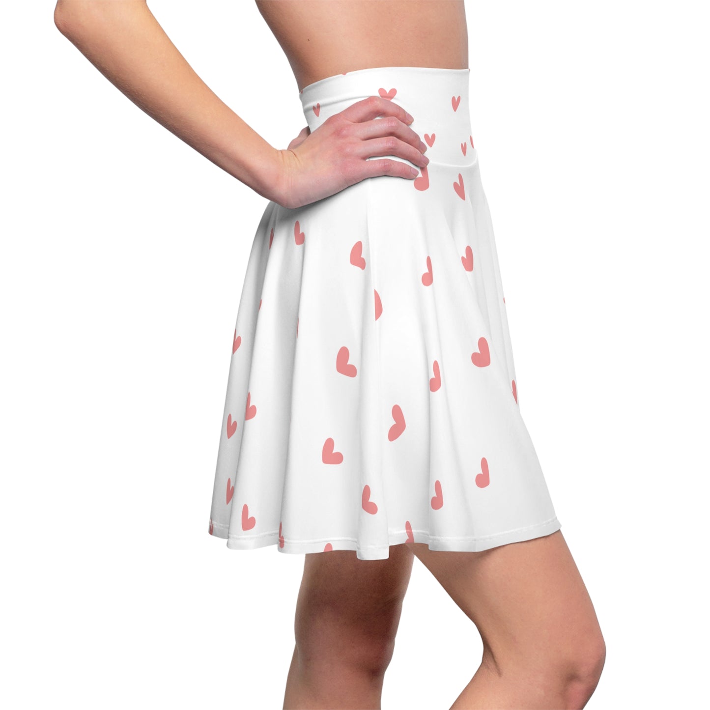 Skater Heart Skirt for Women - Chic and Comfortable , Perfect for Casual Wear and Parties, Cute Skirt, Pink And White Skirt, Elegant And Sophisticated